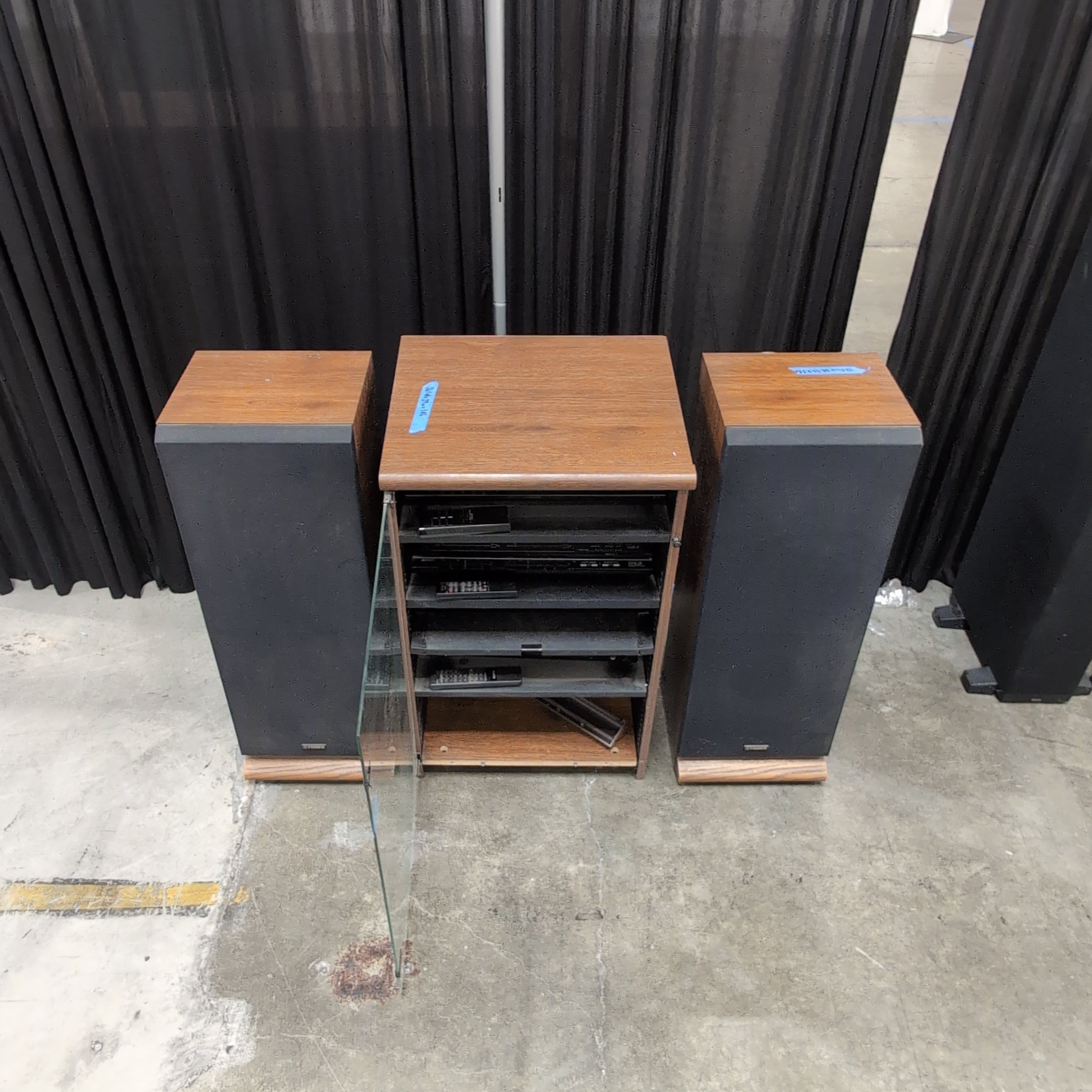 Fisher Wood Audio Component TV Stand with Speakers