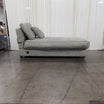 Light Grey Upholstered Chaise Lounge with Lumbar Pillow