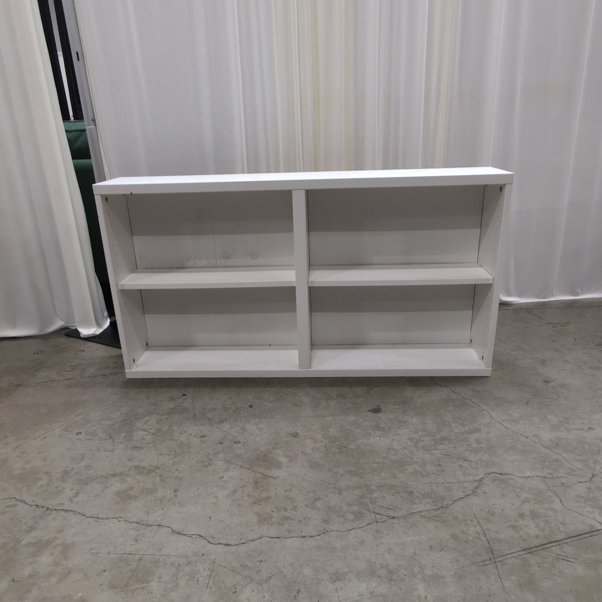 White Two-Section Adjustable Shelf Bookcase