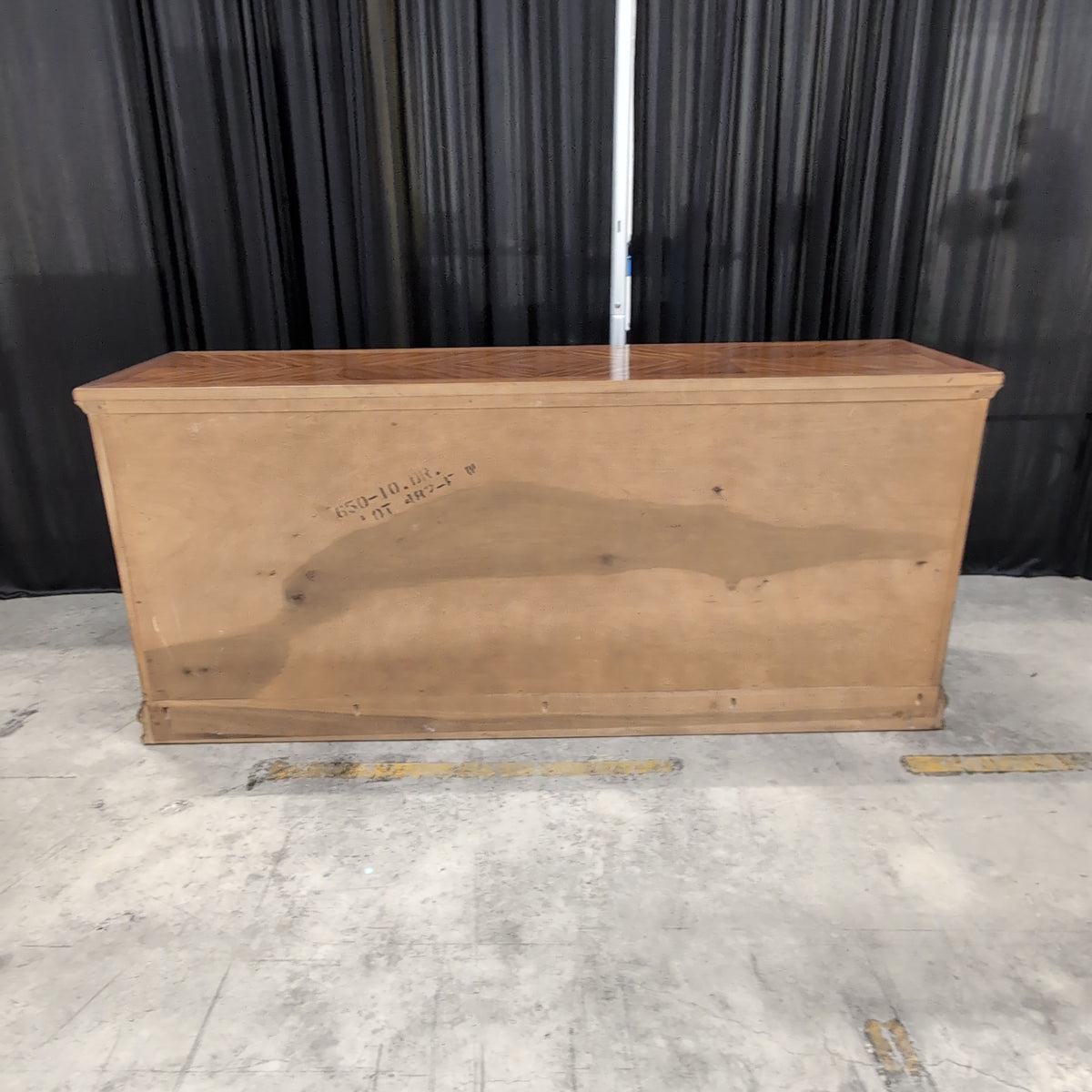 Dark Wood Traditional Dresser with Herringbone Top