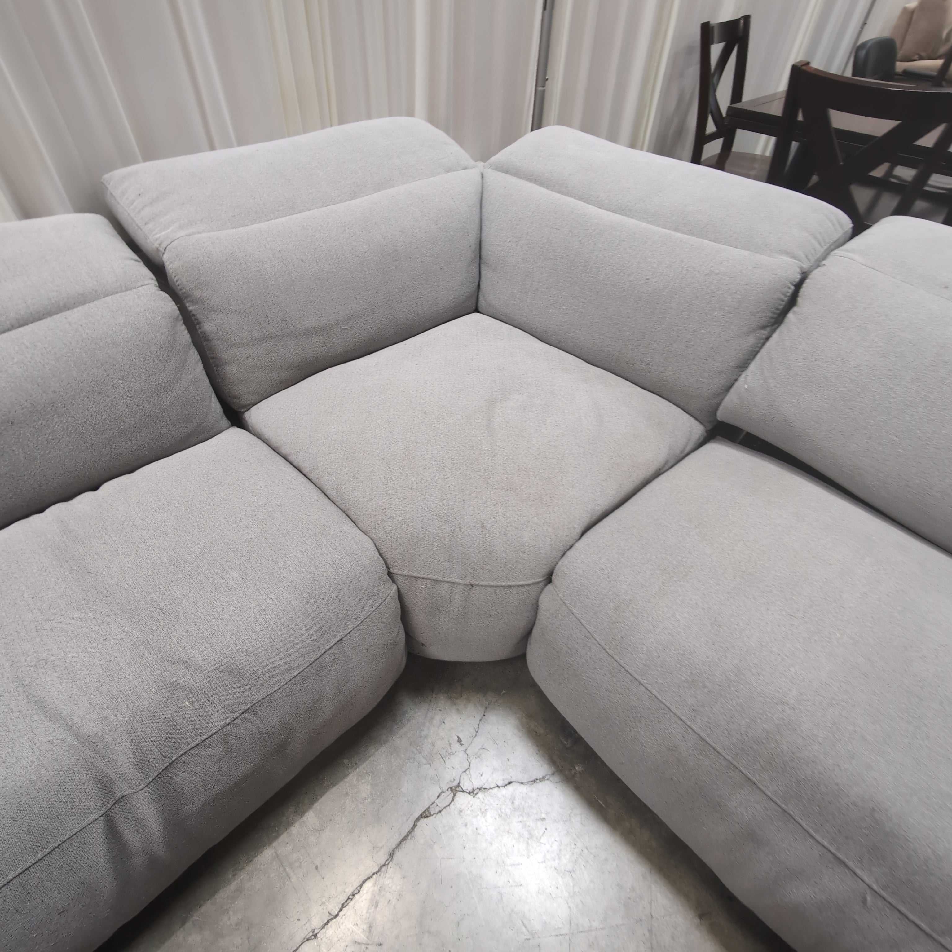 Light Gray Modular Fabric Sectional Couch