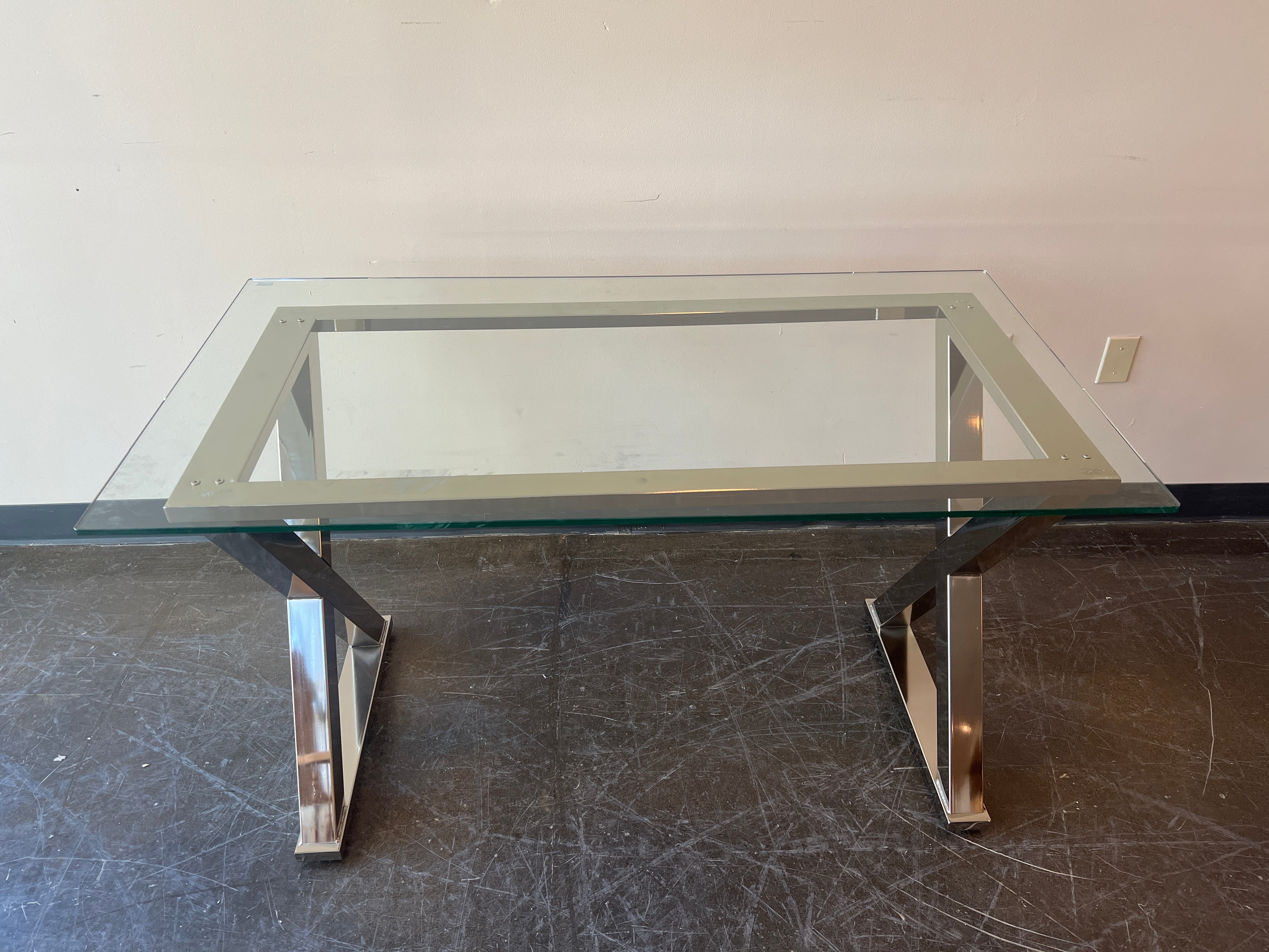 Chrome Glass Top Table