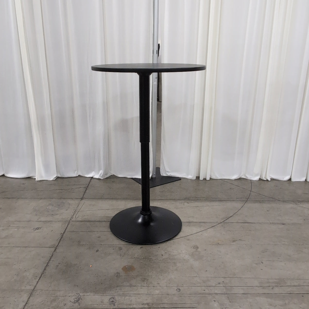 Black Round Adjustable Height Bar Table