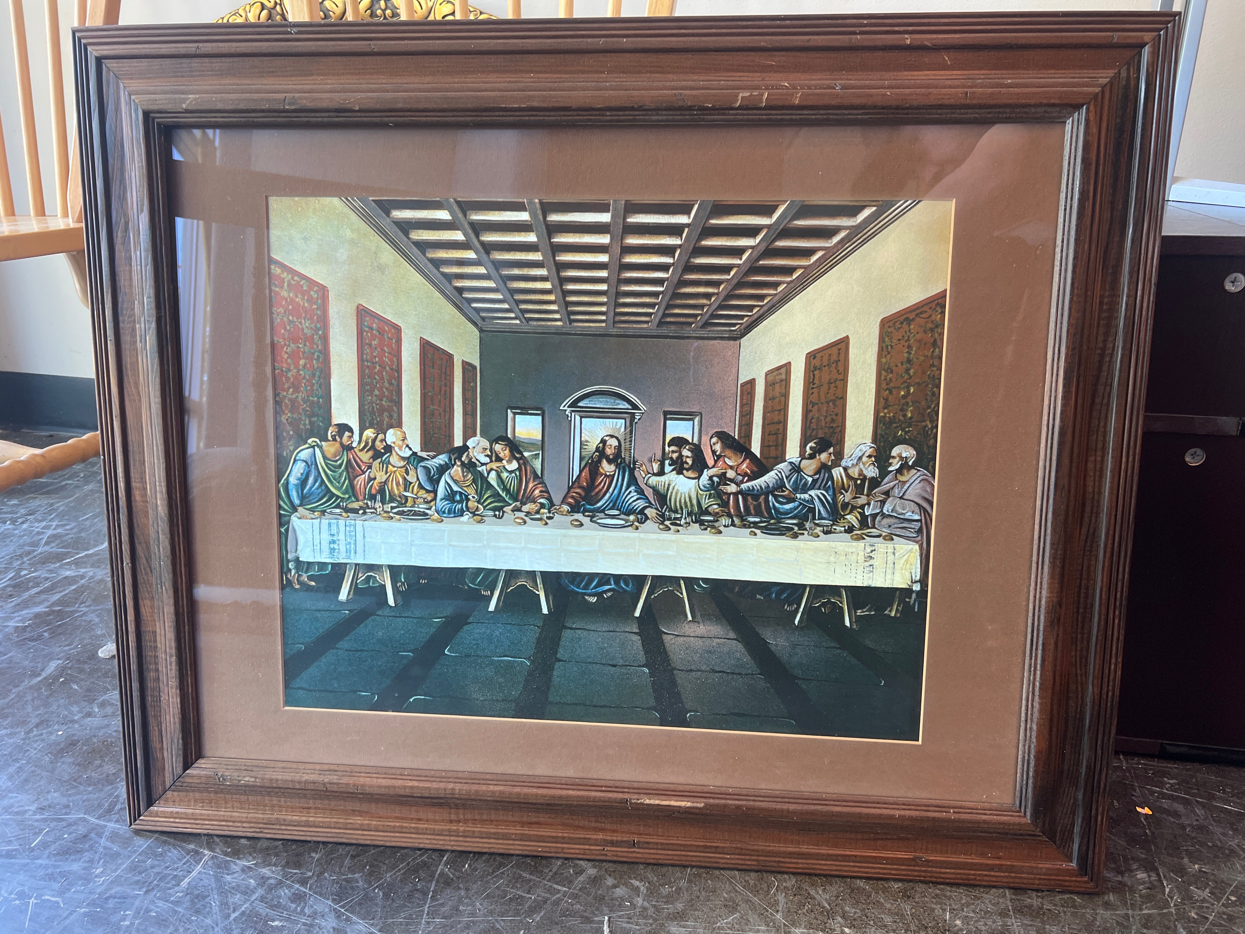 Rustic Wood Framed The Last Supper Print