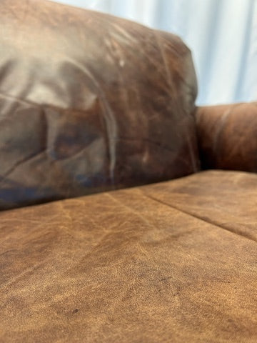 Leather Arm Chair and Ottoman