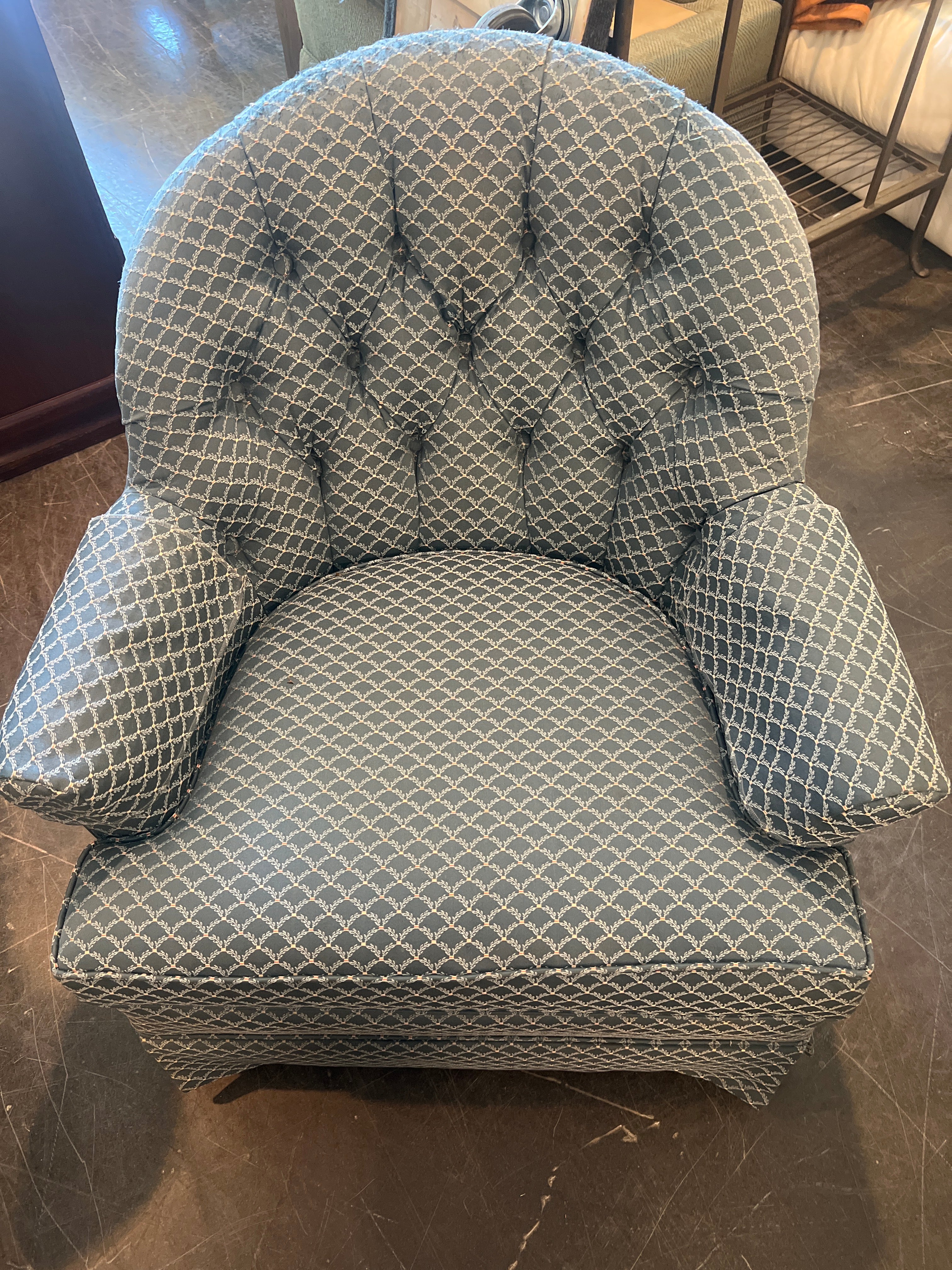 Vintage 70s Woodmark Originals Button-Tuft Armchair