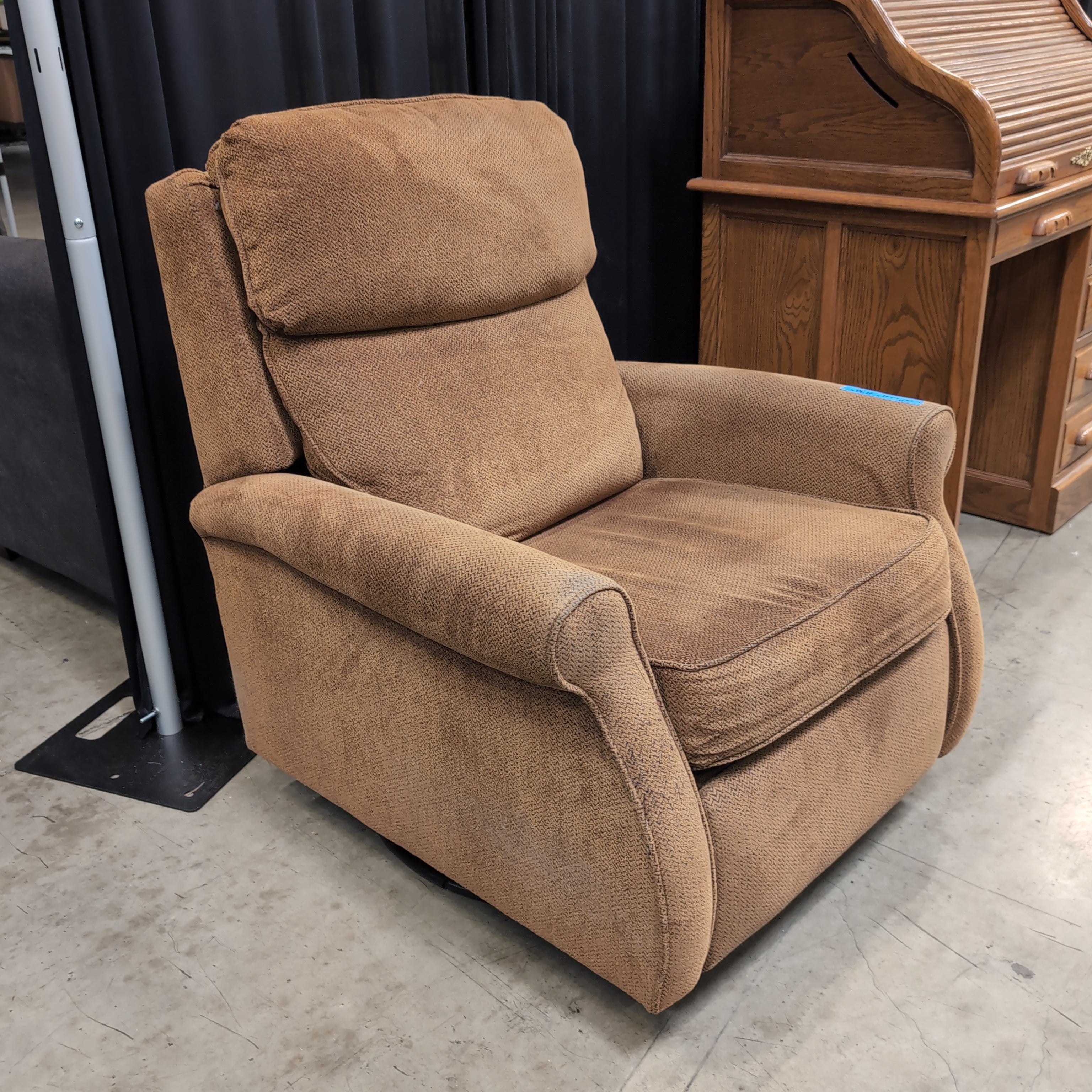 Brown Padded Fabric Recliner