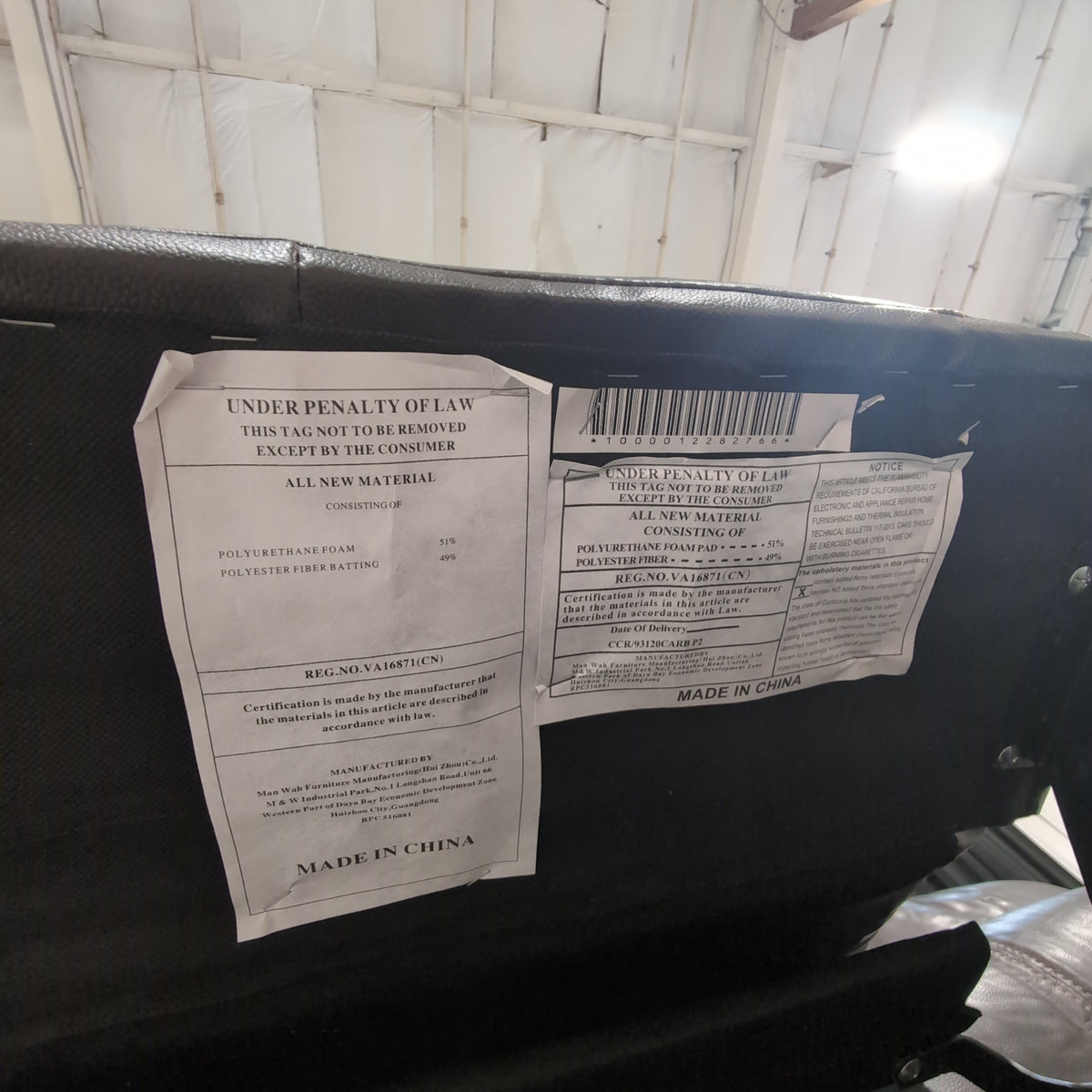 Dark Brown Reclining Three-Seat Couch with Contrast Stitching