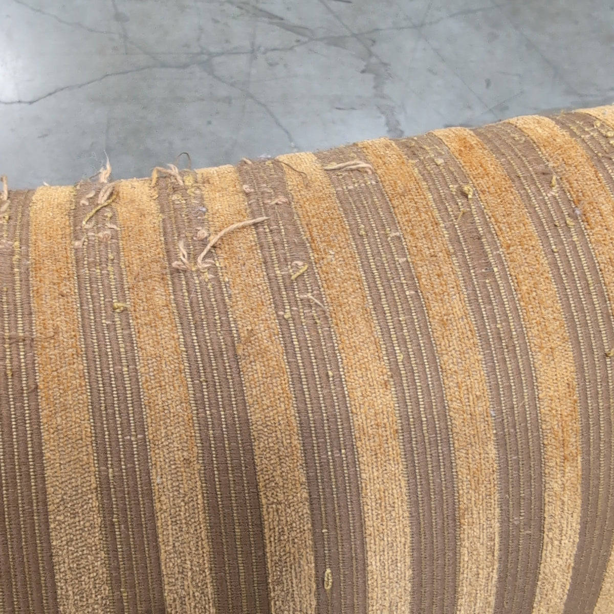 Traditional Gold Striped Fabric Armchair