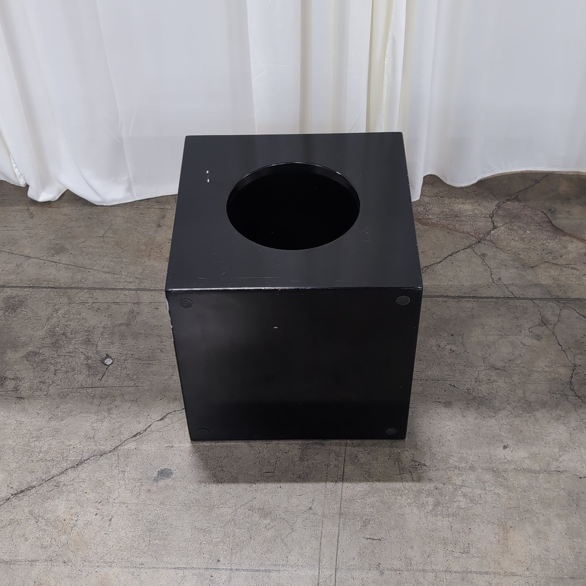 Matte Black Square Speaker Grille with Circular Cutout