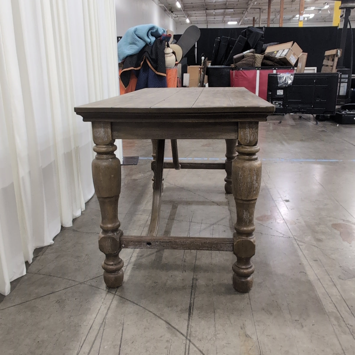 Farmhouse Style Wood Desk with Turned Legs