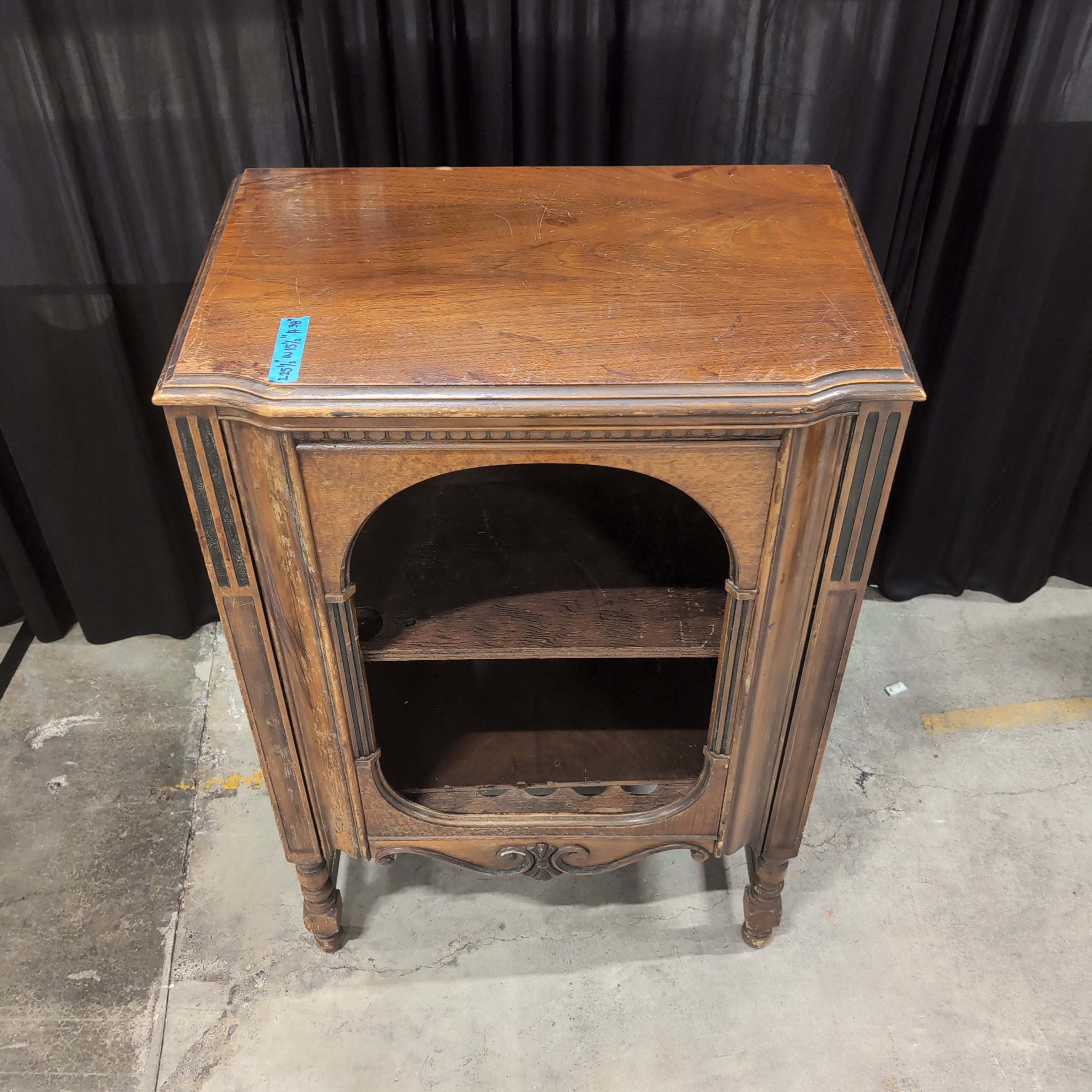 Vintage Brown Wood Radio Cabinet