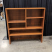 Mid-Century Style Multi-Shelf Bookcase in Teak Tone Wood