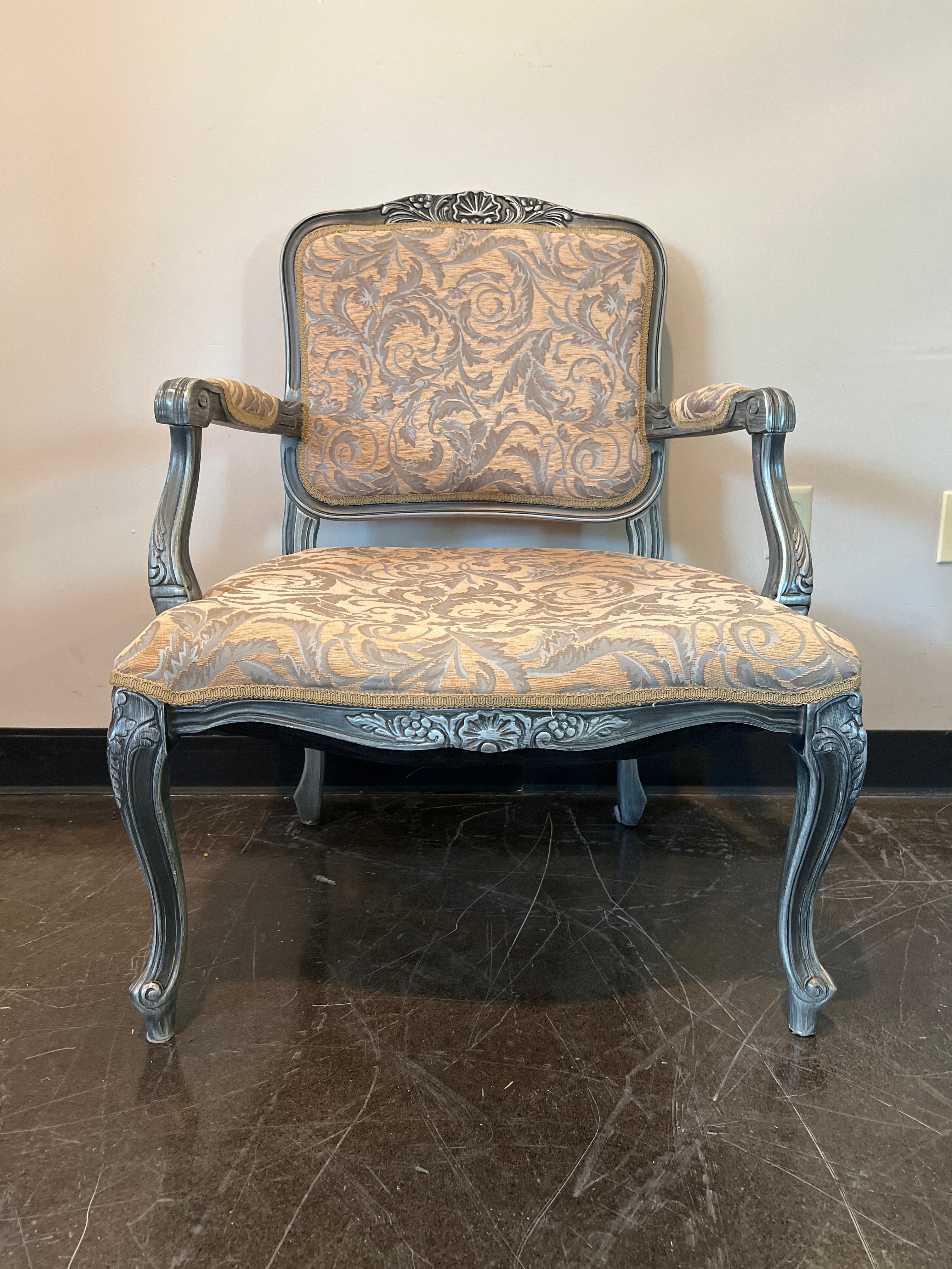 French Provincial Style Carved Accent Chair