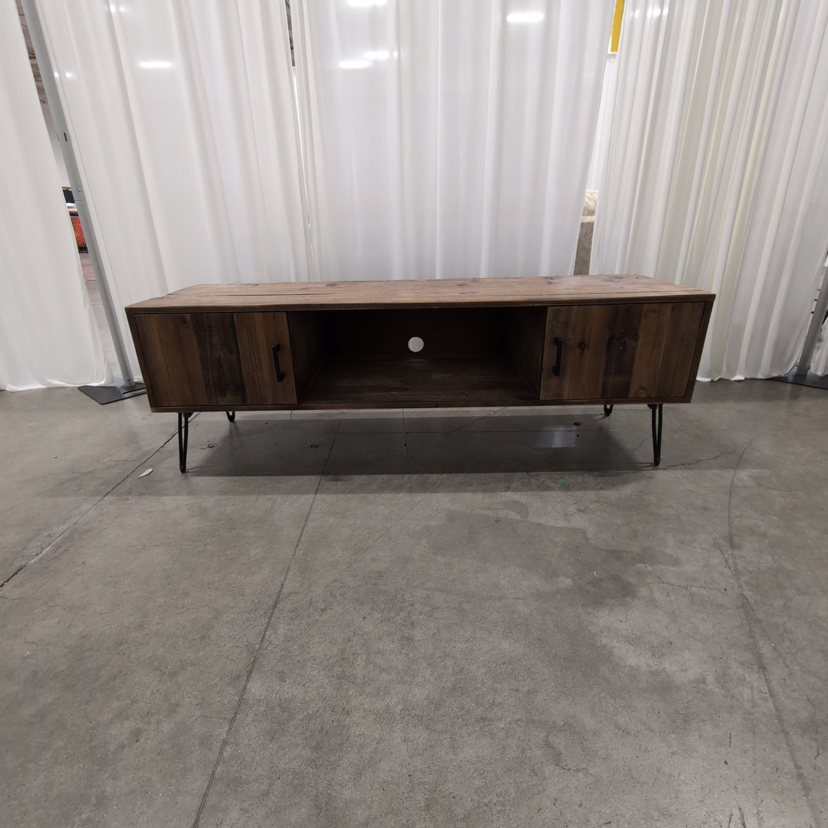 Rustic Wood TV Stand with Hairpin Legs