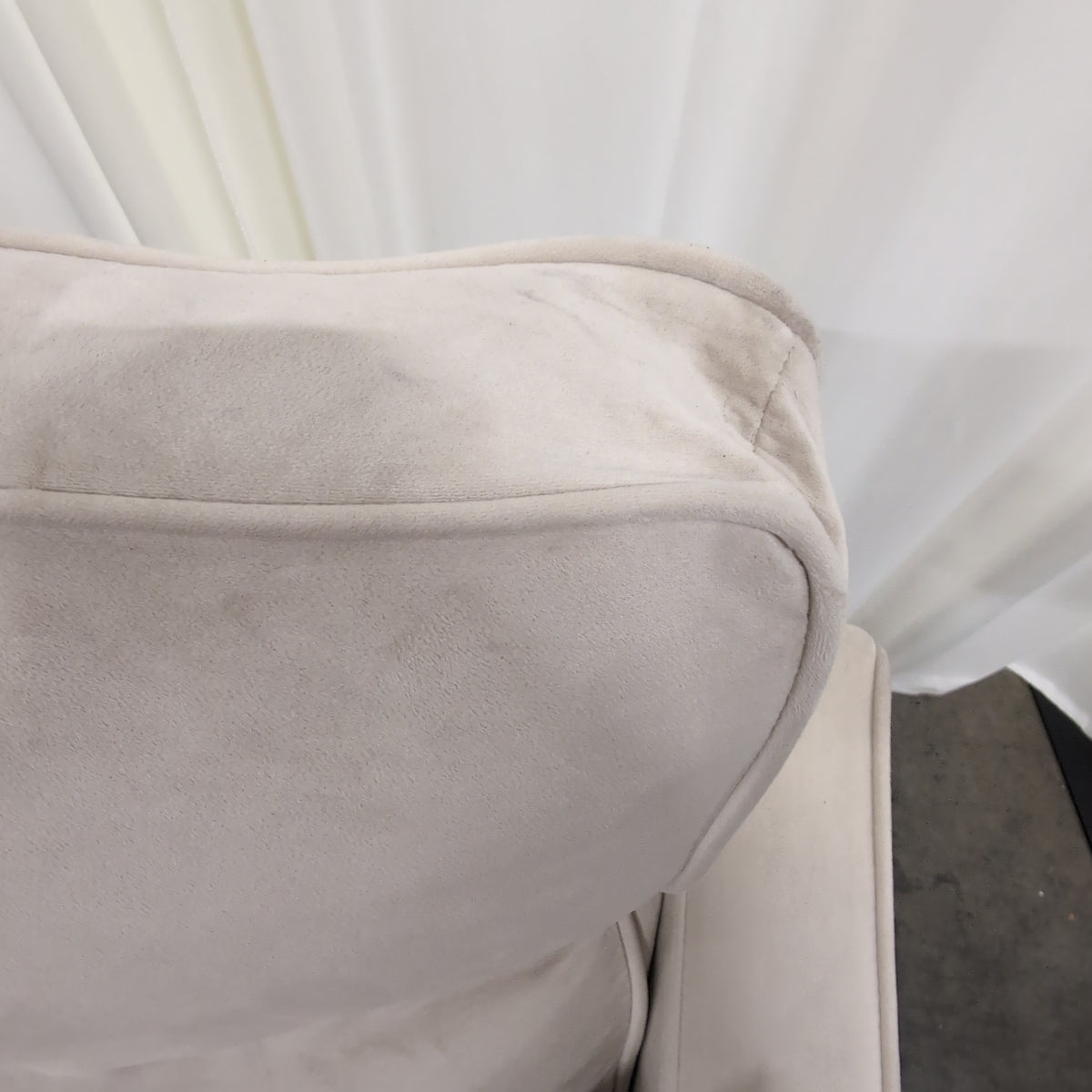 Light Beige Tufted Velvet Couch