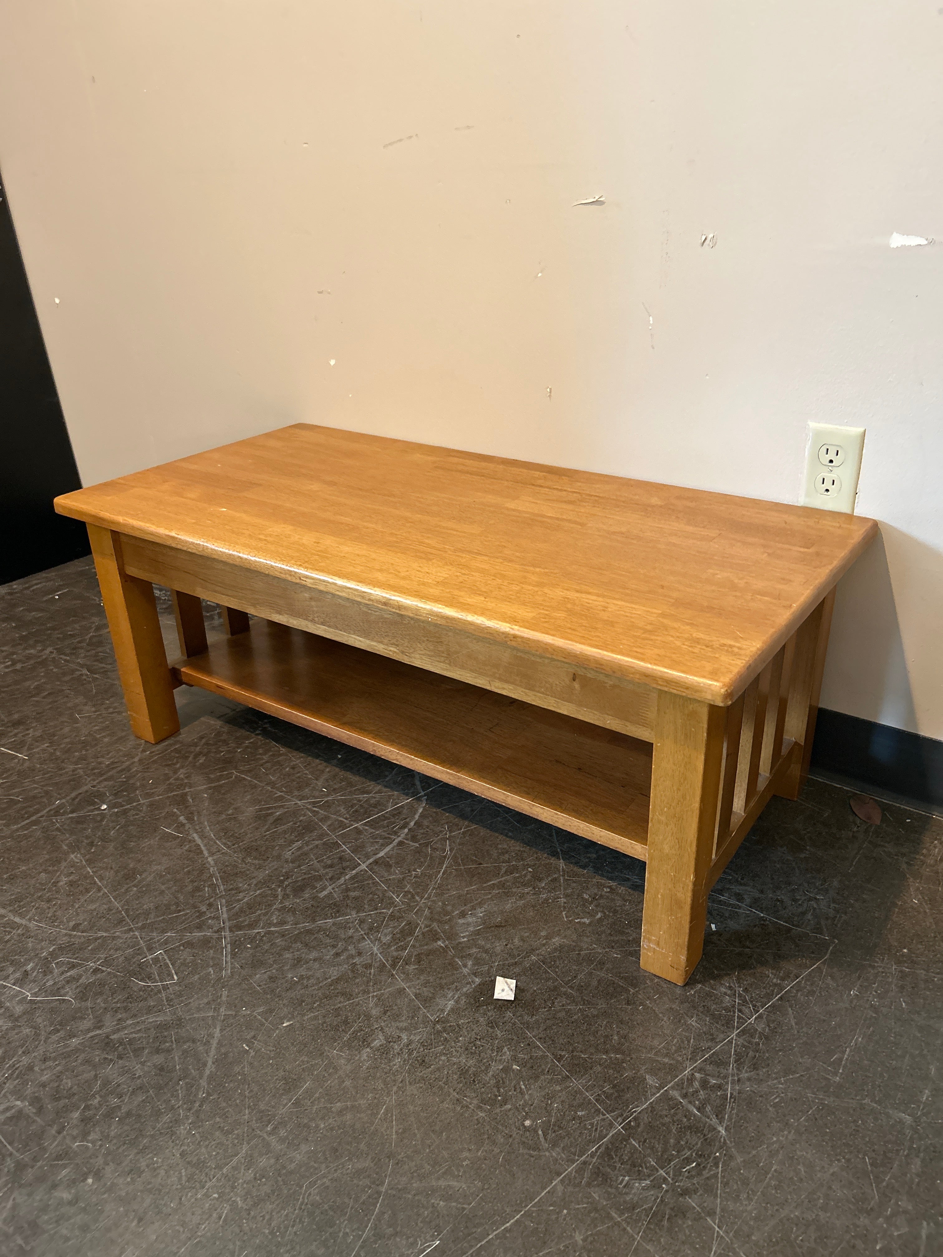 Solid Wood Coffee Table with Shelf