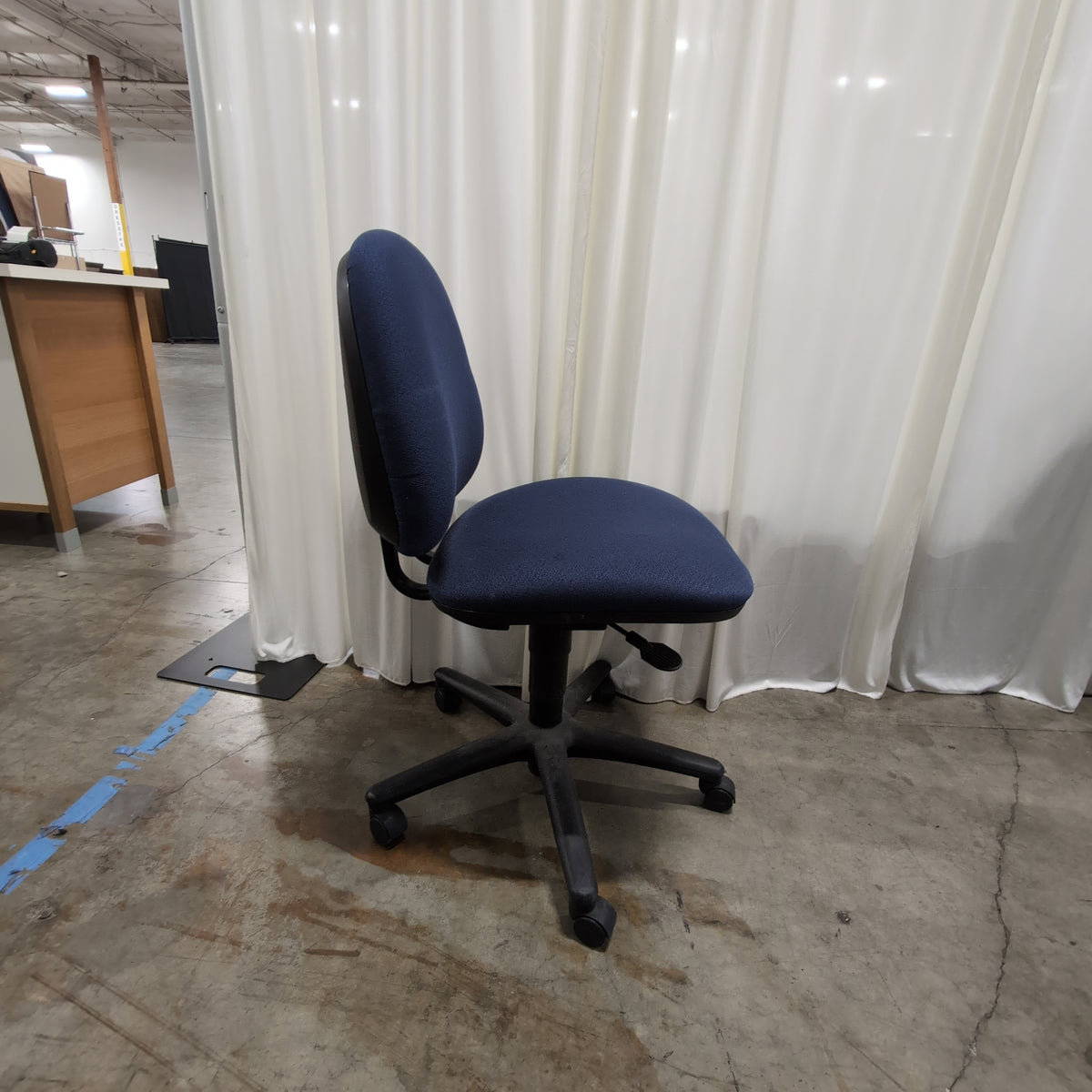 Blue Fabric Swivel Office Chair