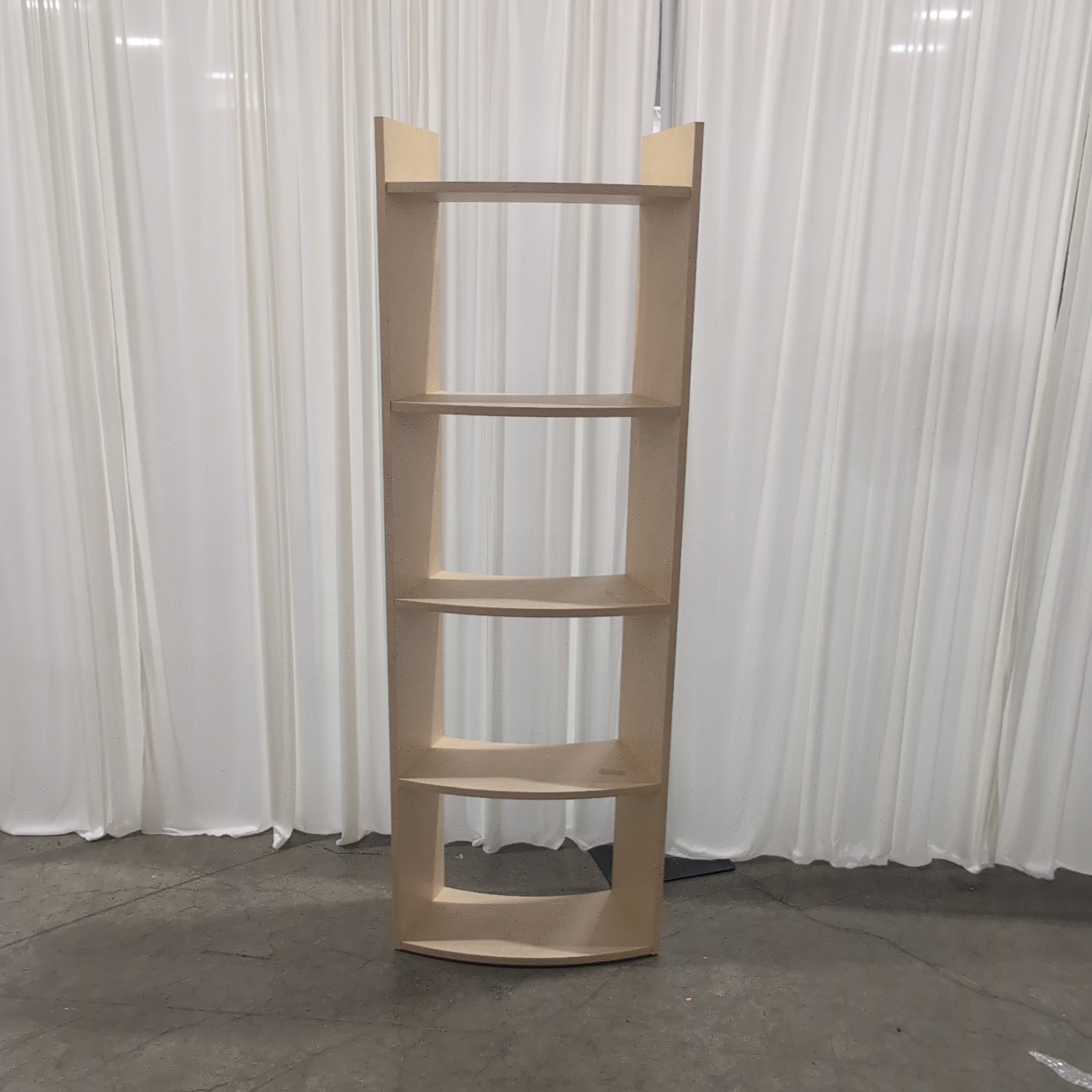 Modern Light Wood Five-Tier Bookcase with Tapered Sides