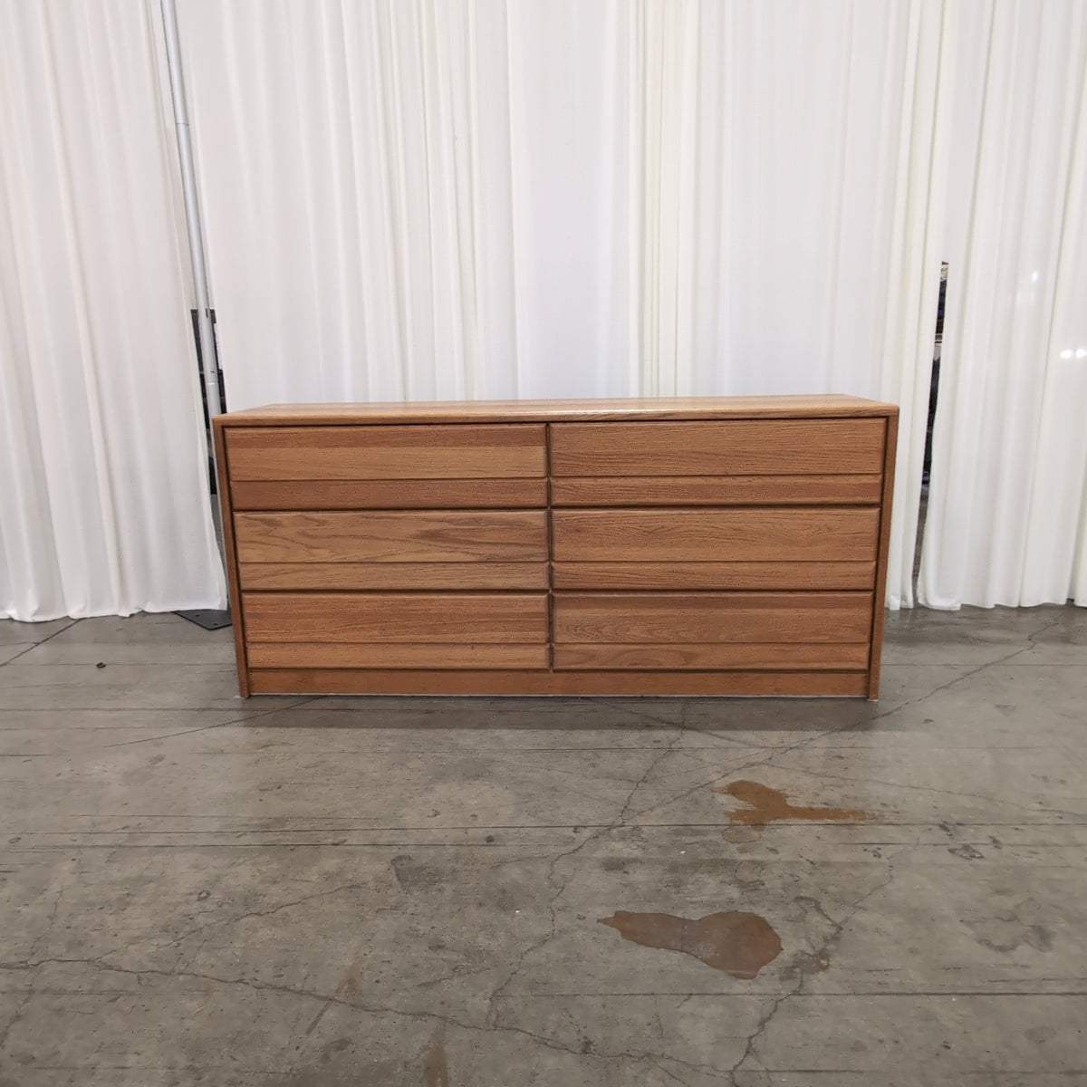 Natural Wood Six-Drawer Dresser in a Clean Design