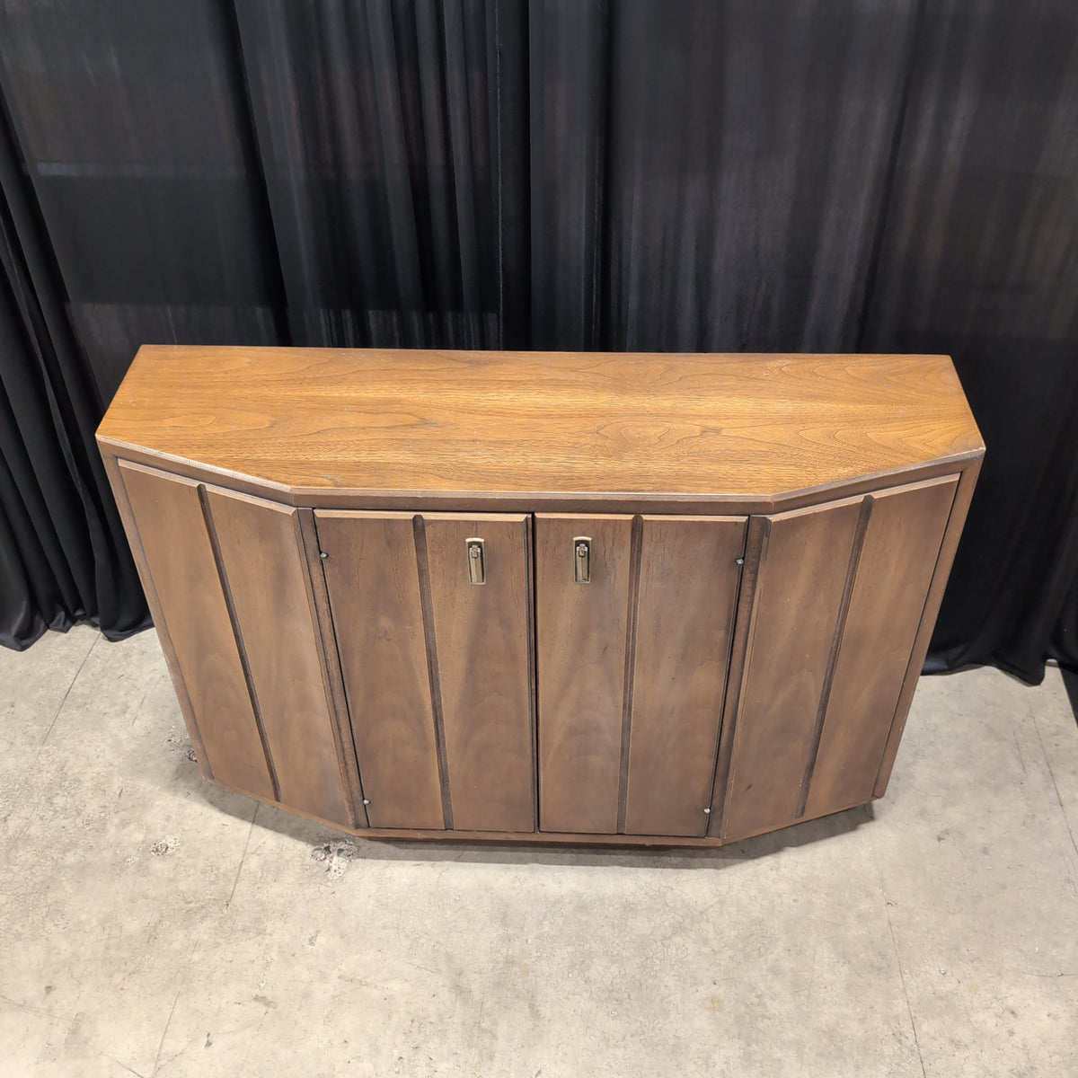 Mid-Century Style Curved Front Buffet in Wood
