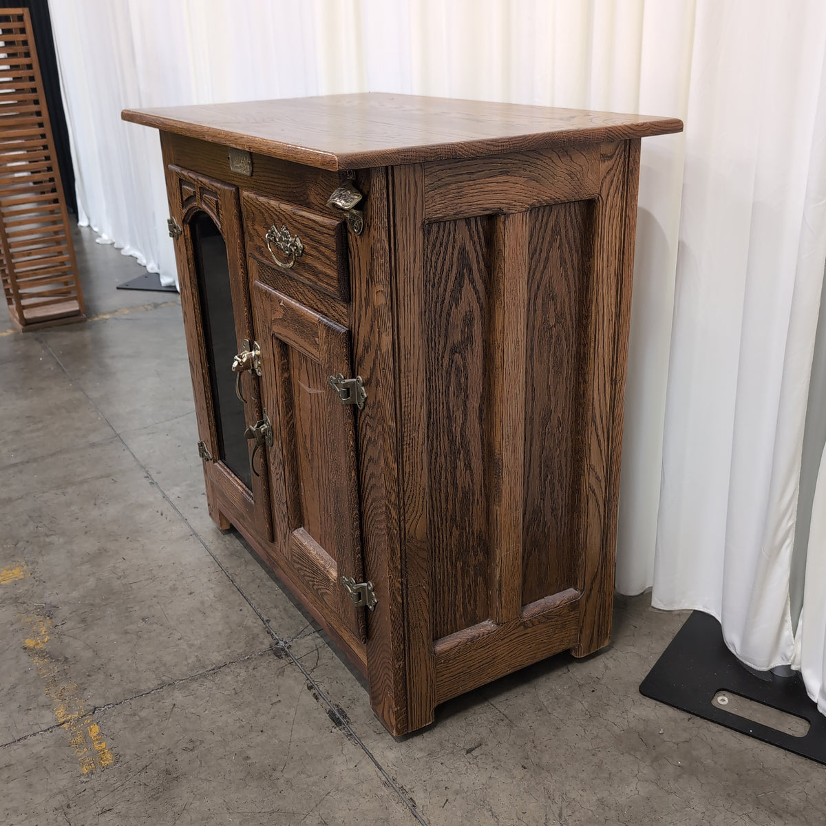 WHITECLAD Oak Wood Storage Cabinet with Bottle Opener
