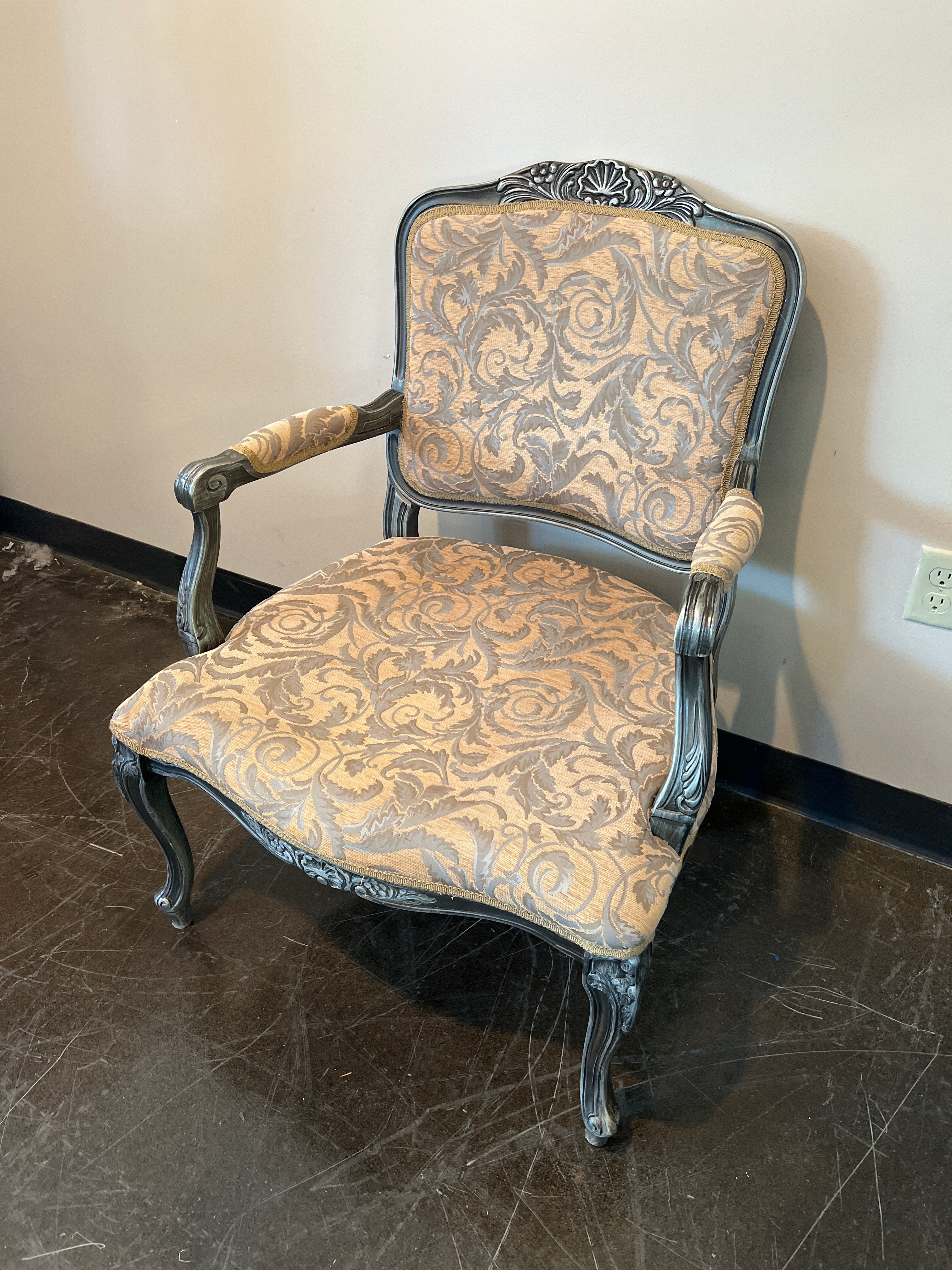 French Provincial Style Carved Accent Chair