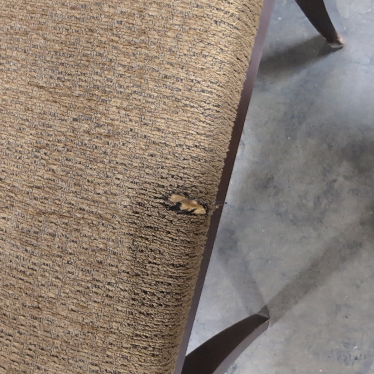Dark Wood Lattice Back Dining Chair with Upholstered Seat