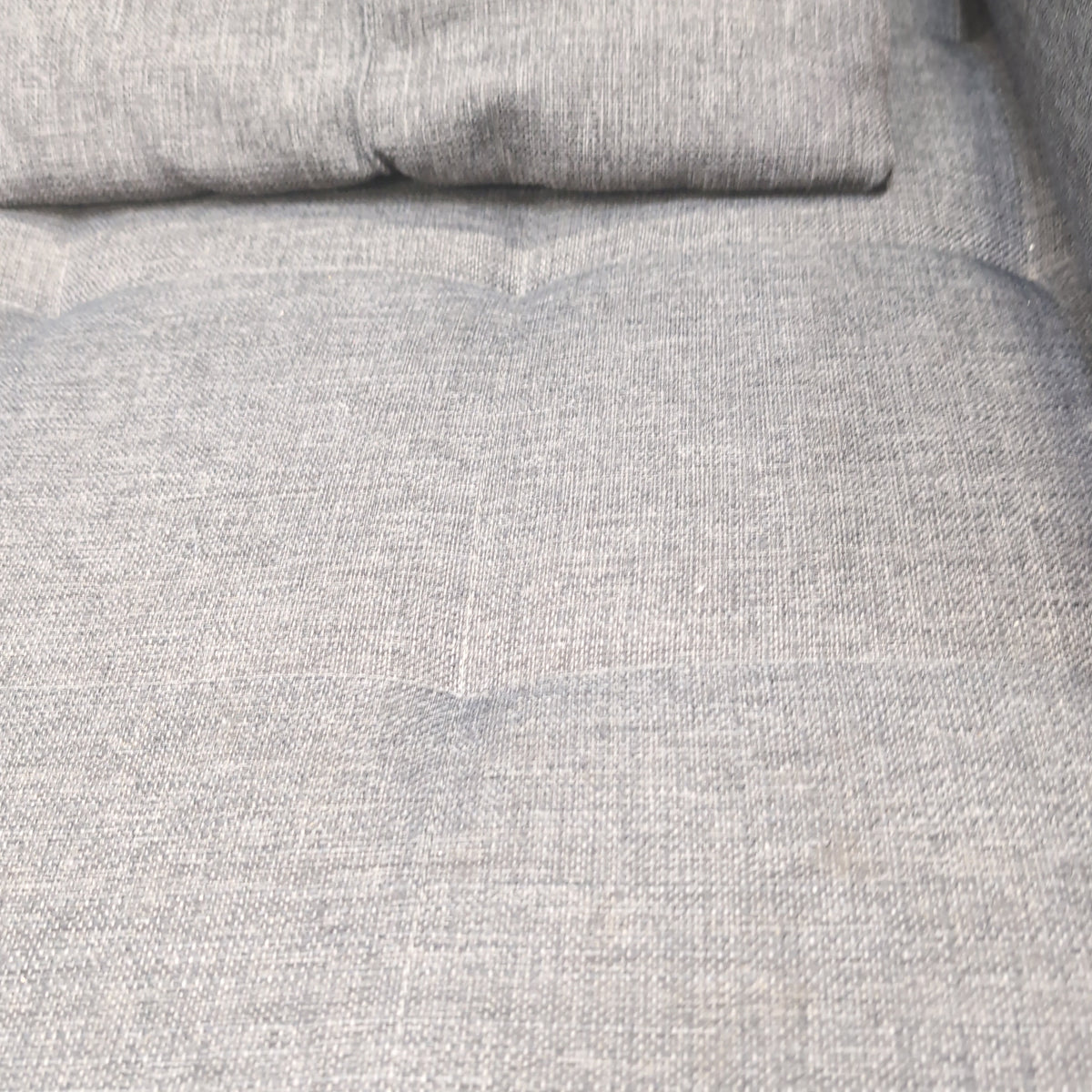 Gray Fabric Tufted Sectional Couch with Bolster Headrests