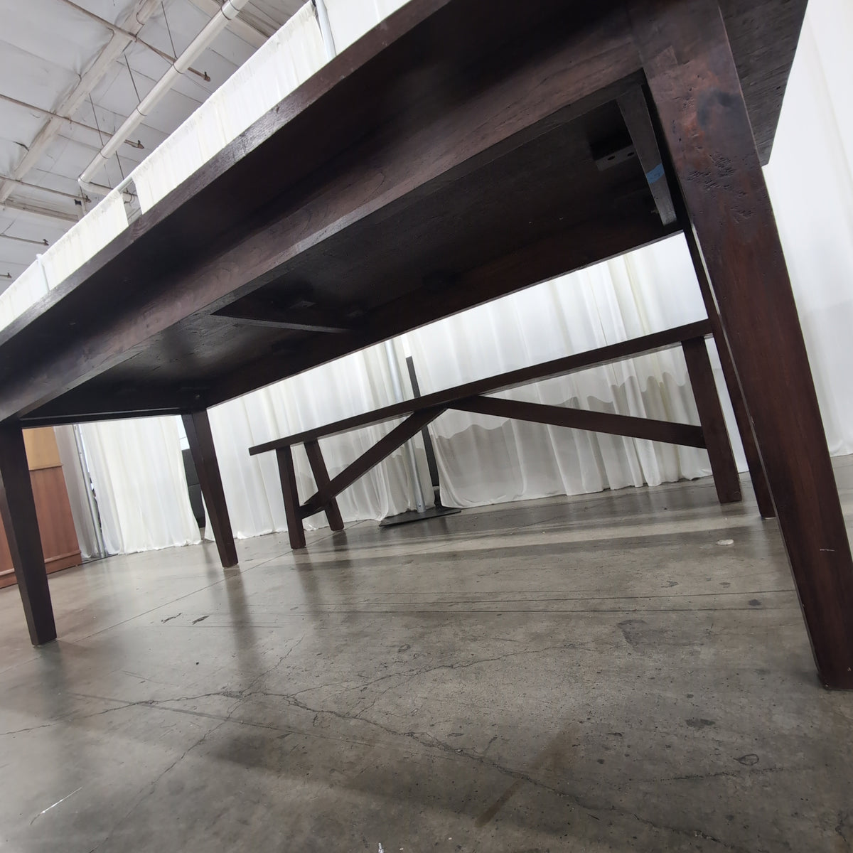 David Smith & co. Dark Stained Wood Farmhouse Style Dining Table