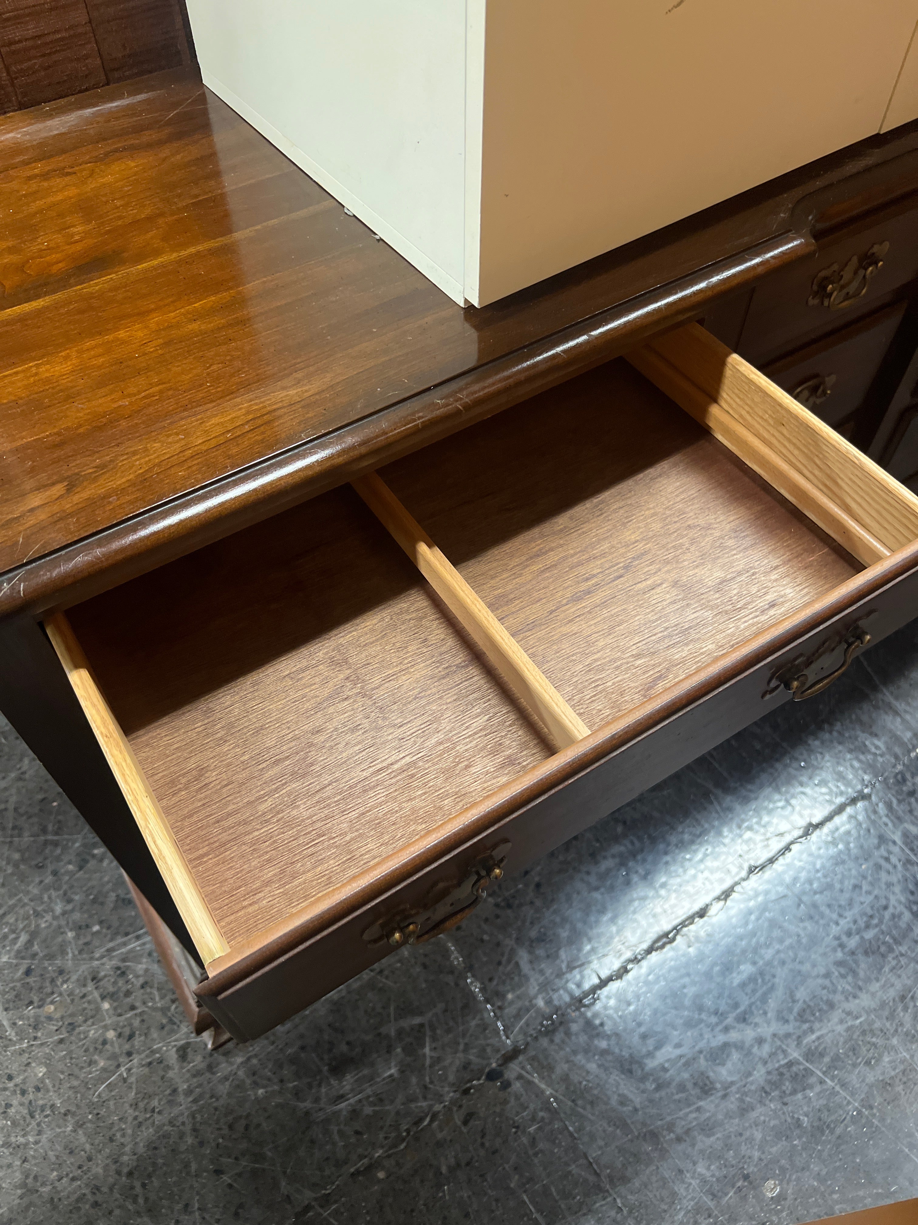 Pennsylvania House Dark Wood Eight-Drawer Dresser with Mirror