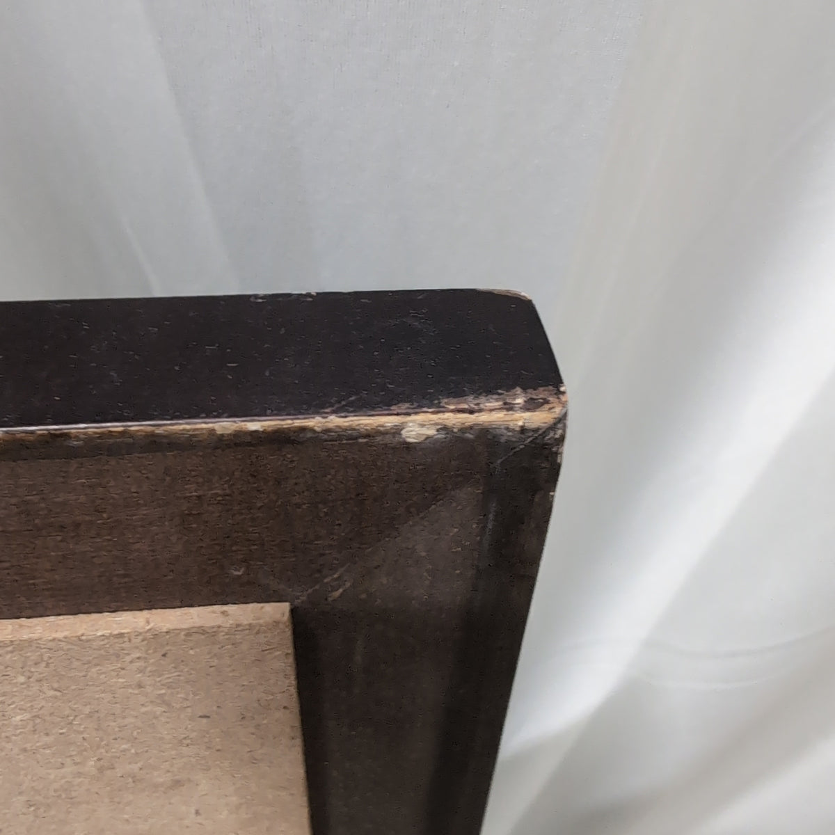 Dark Brown Wood Frame Mirror with a Ledge