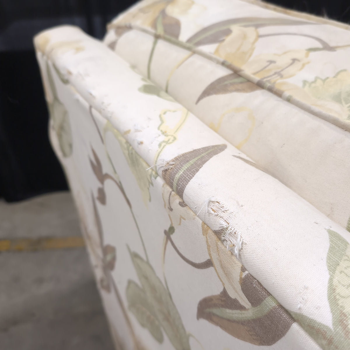 Traditional Floral Upholstered Accent Chair with matching Ottoman