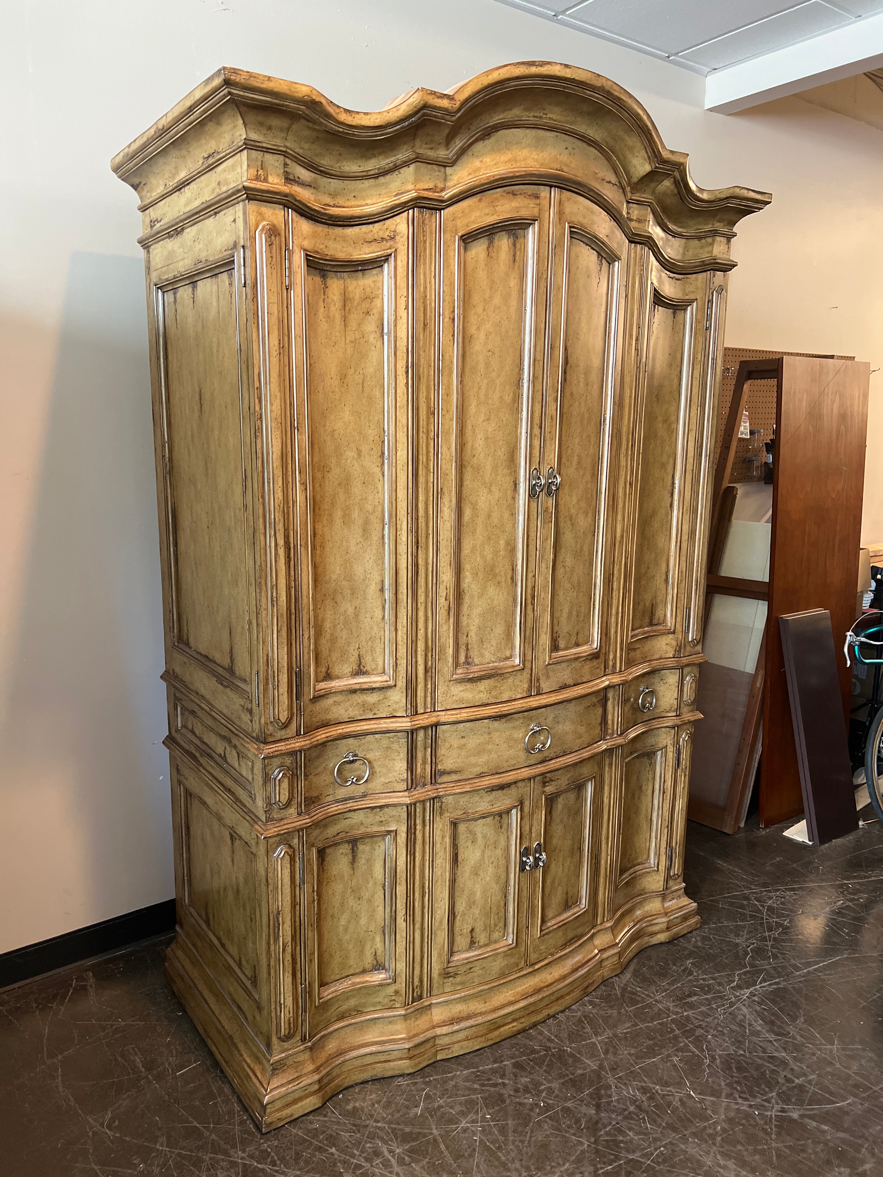 Italian-Style Ornate Armoire Cabinet
