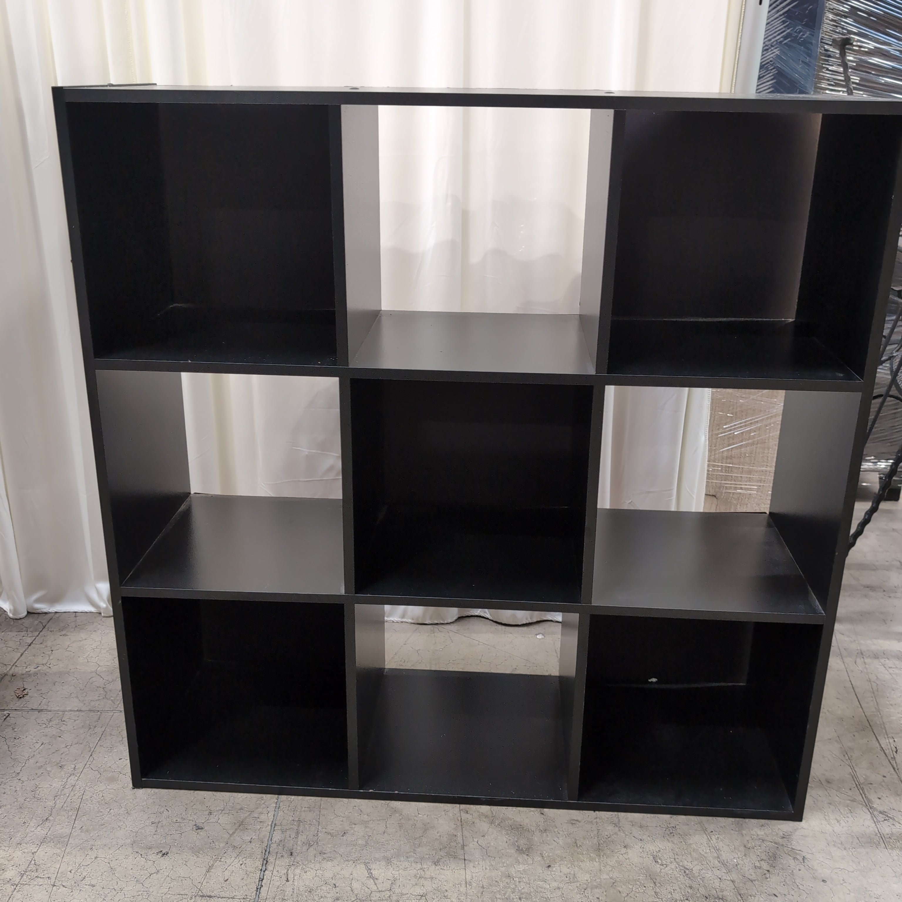 Dark Brown Wood Nine-Compartment Bookcase
