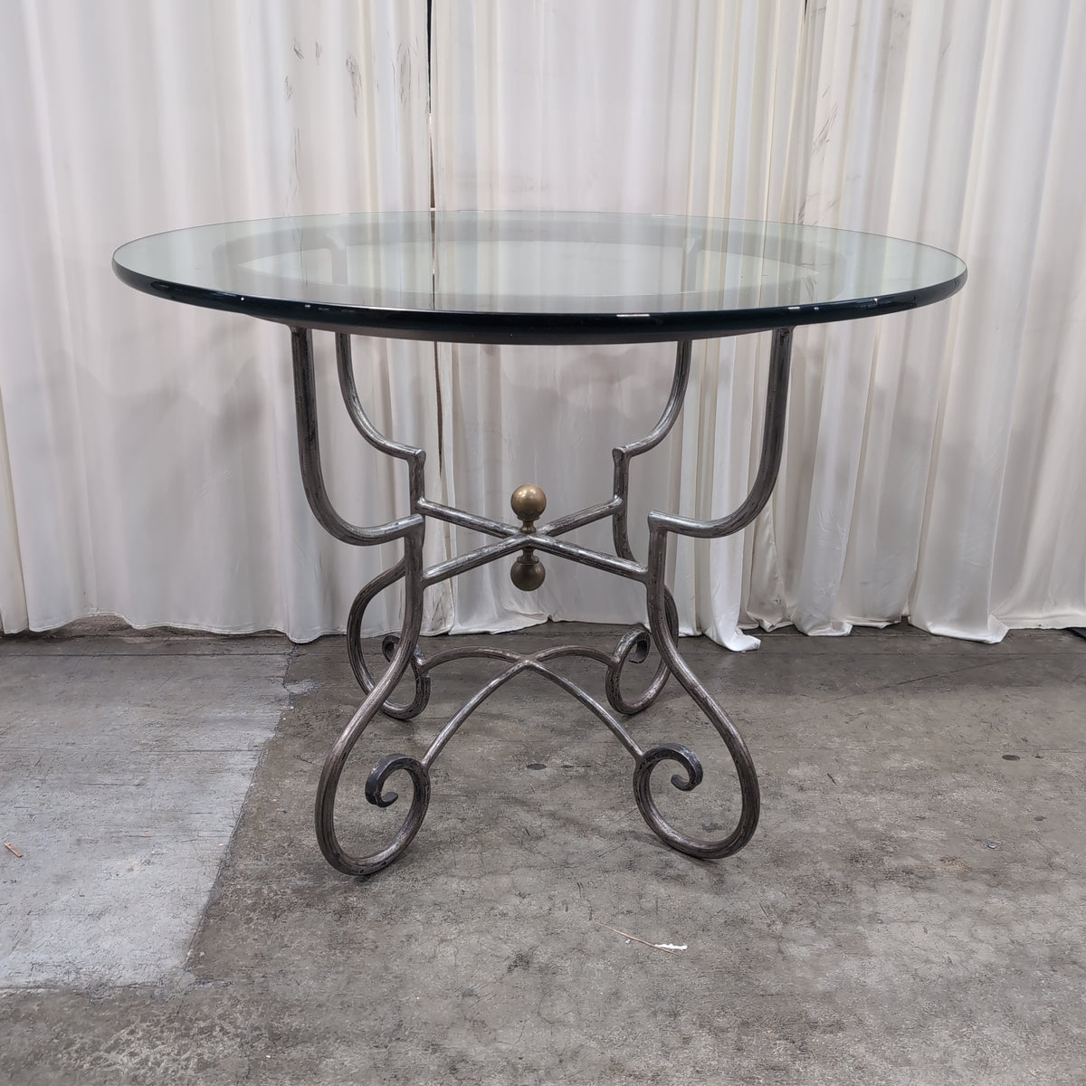 Ornate Metal Scrollwork Coffee Table Base with Scrolled Legs