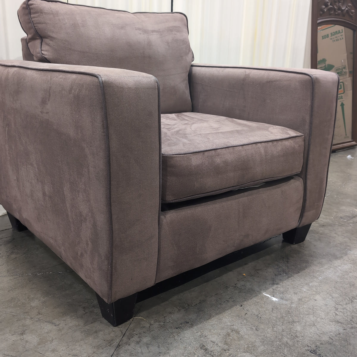 Grey Microfiber Contemporary Armchair
