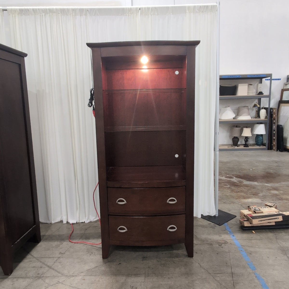 Dark Espresso Wood Two-Drawer TV Stand