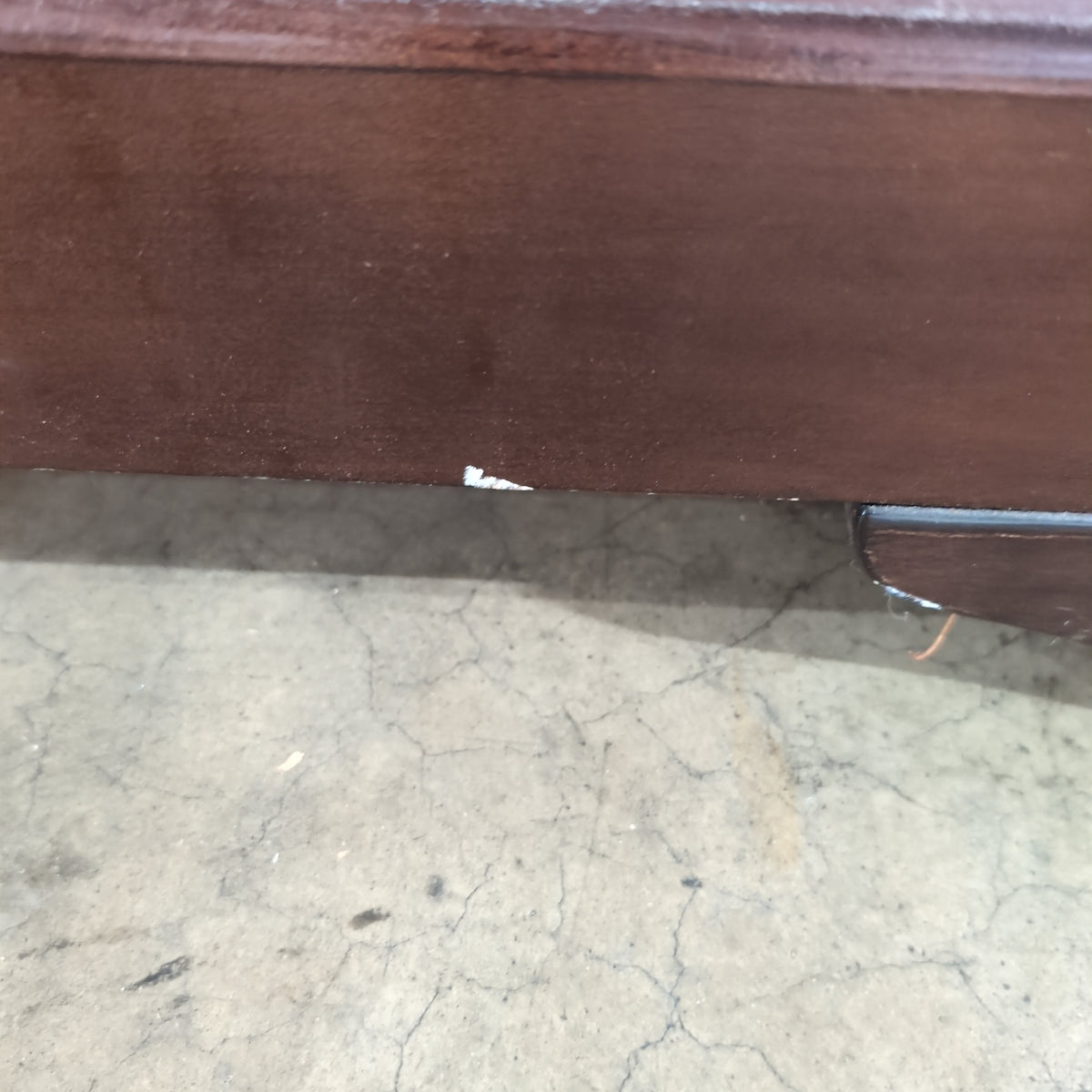 Dark Brown Two-Drawer Nightstand with Silver Knobs