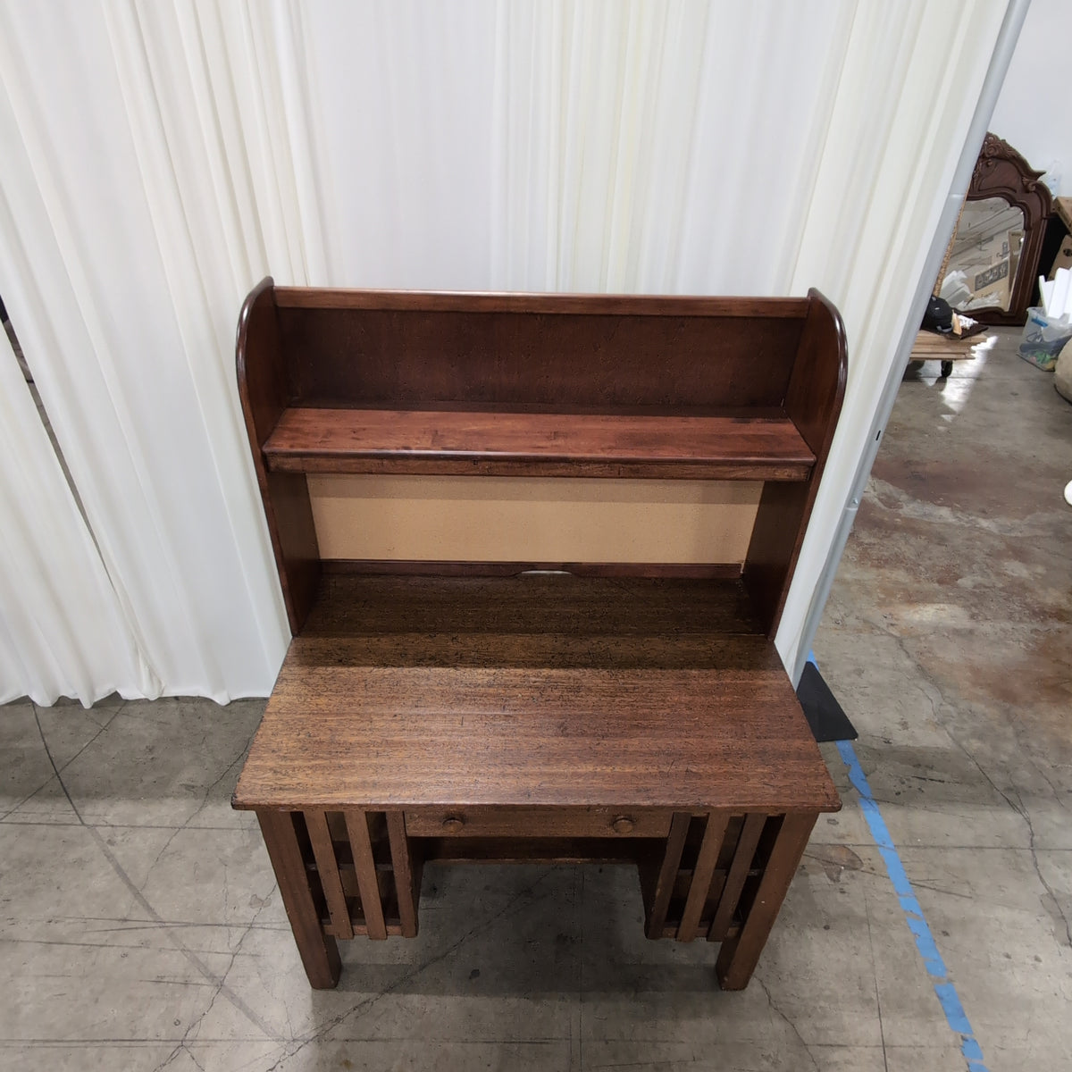 Mission Style Wood Desk with Hutch