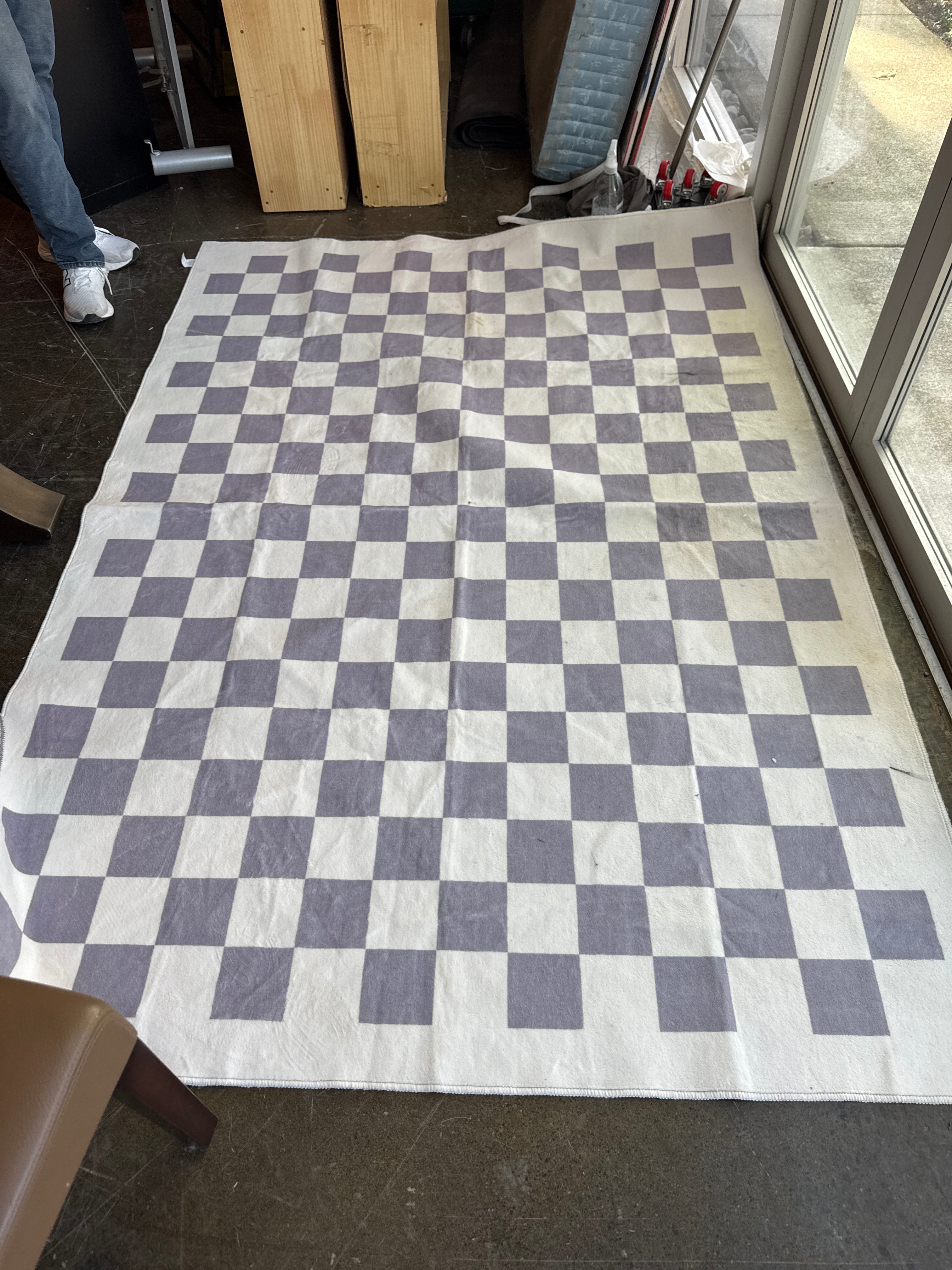 Purple Checkered Rug