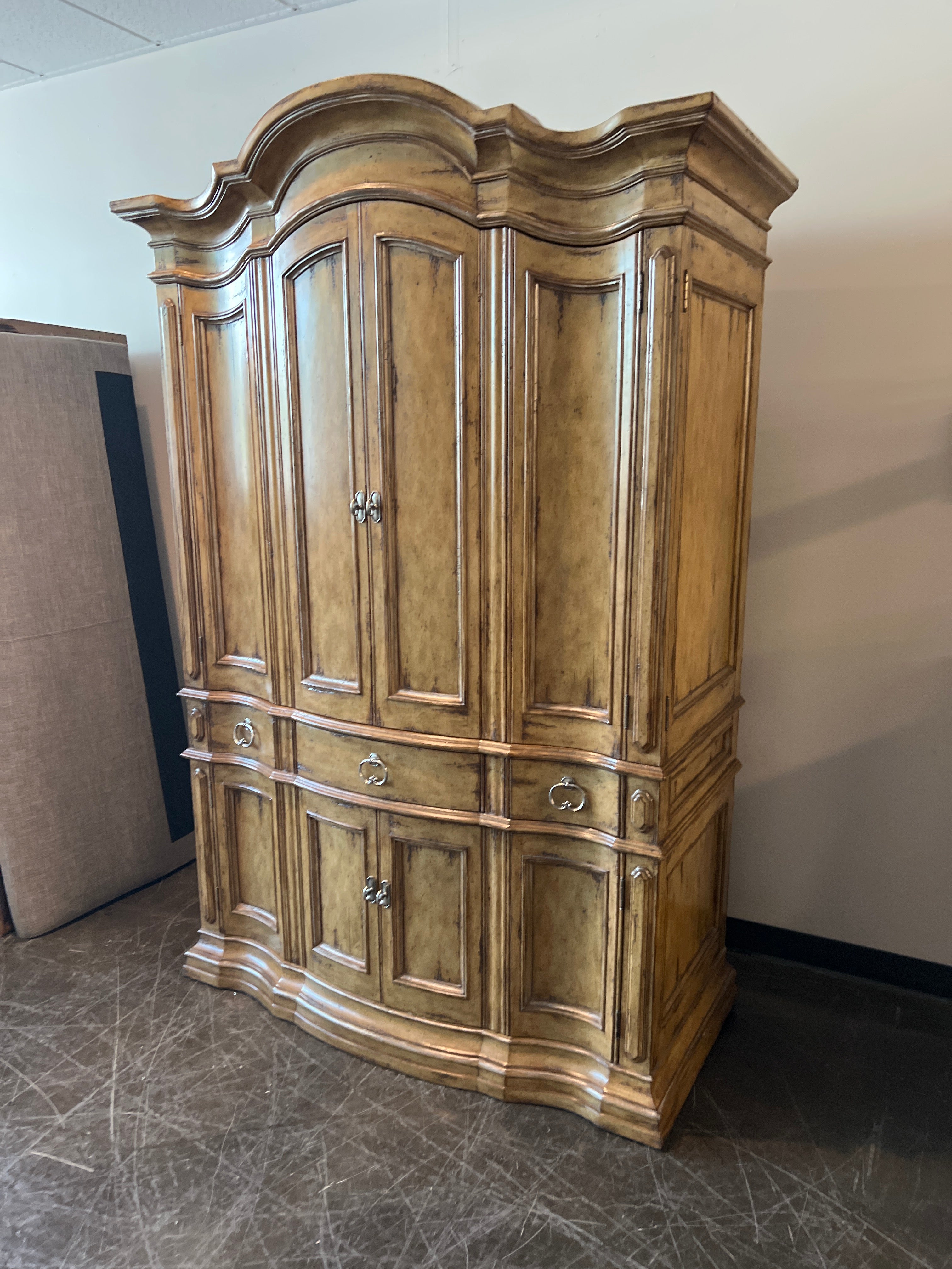 Italian-Style Ornate Armoire Cabinet