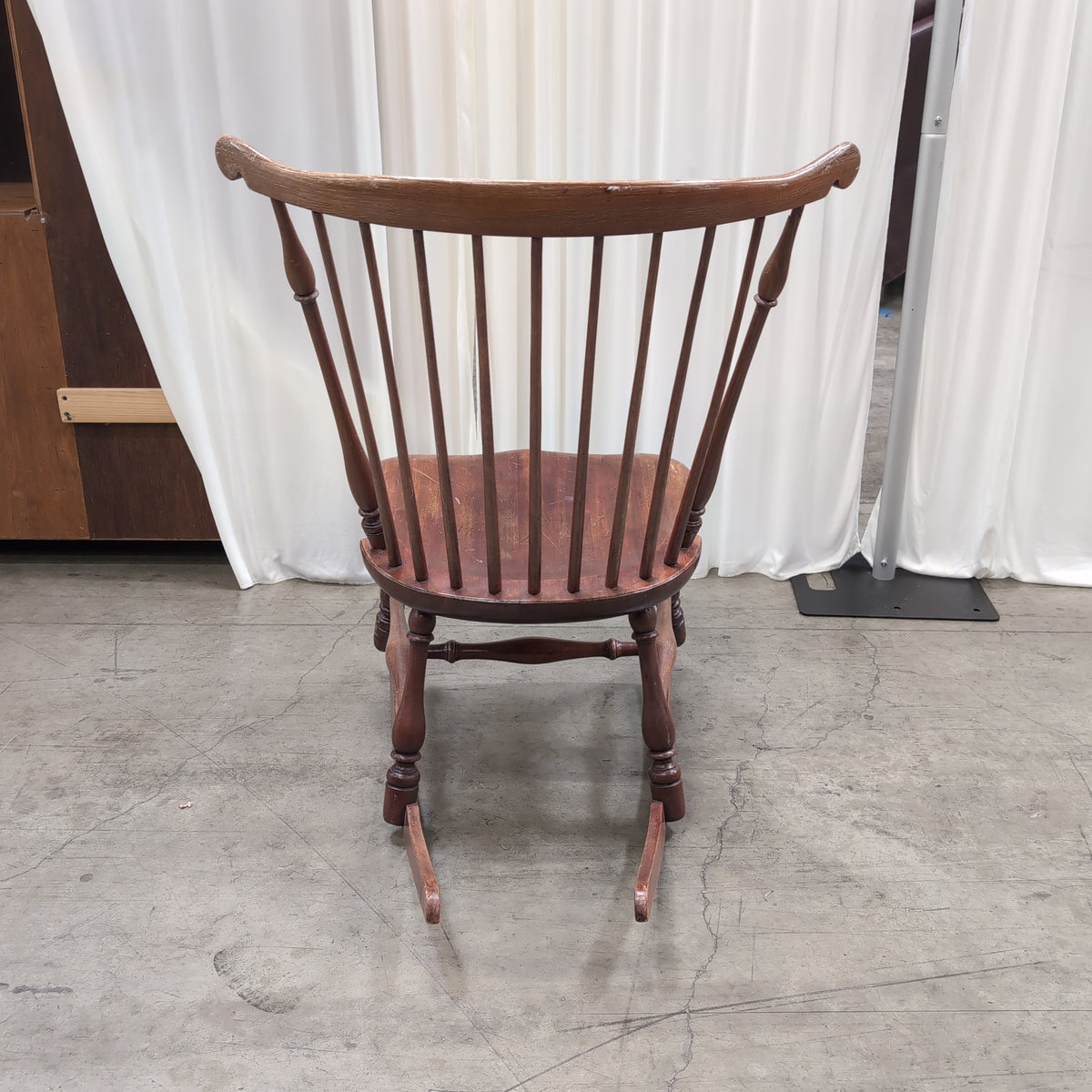 Windsor Style Spindle Back Rocking Chair in Dark Wood