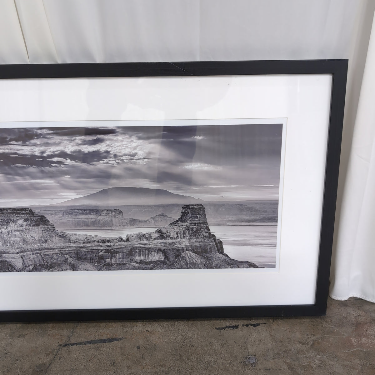 Panoramic Black and White Landscape Framed Photograph