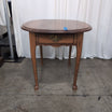 Traditional Oval Wood End Table with Drawer