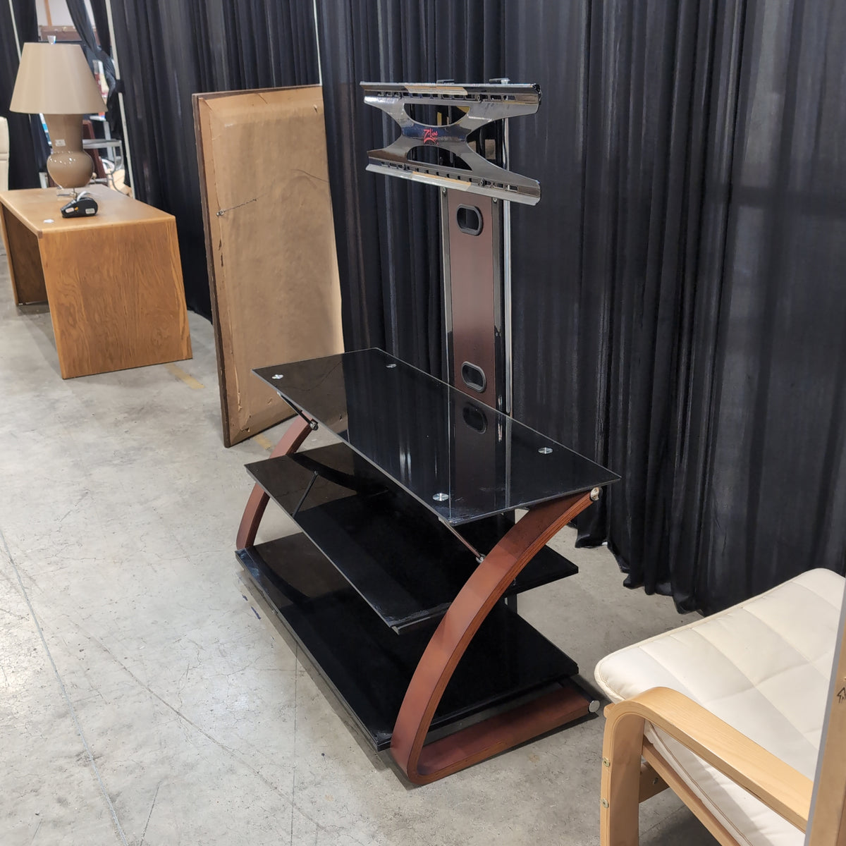 Z-line Designs Black Glass TV Stand with Mount