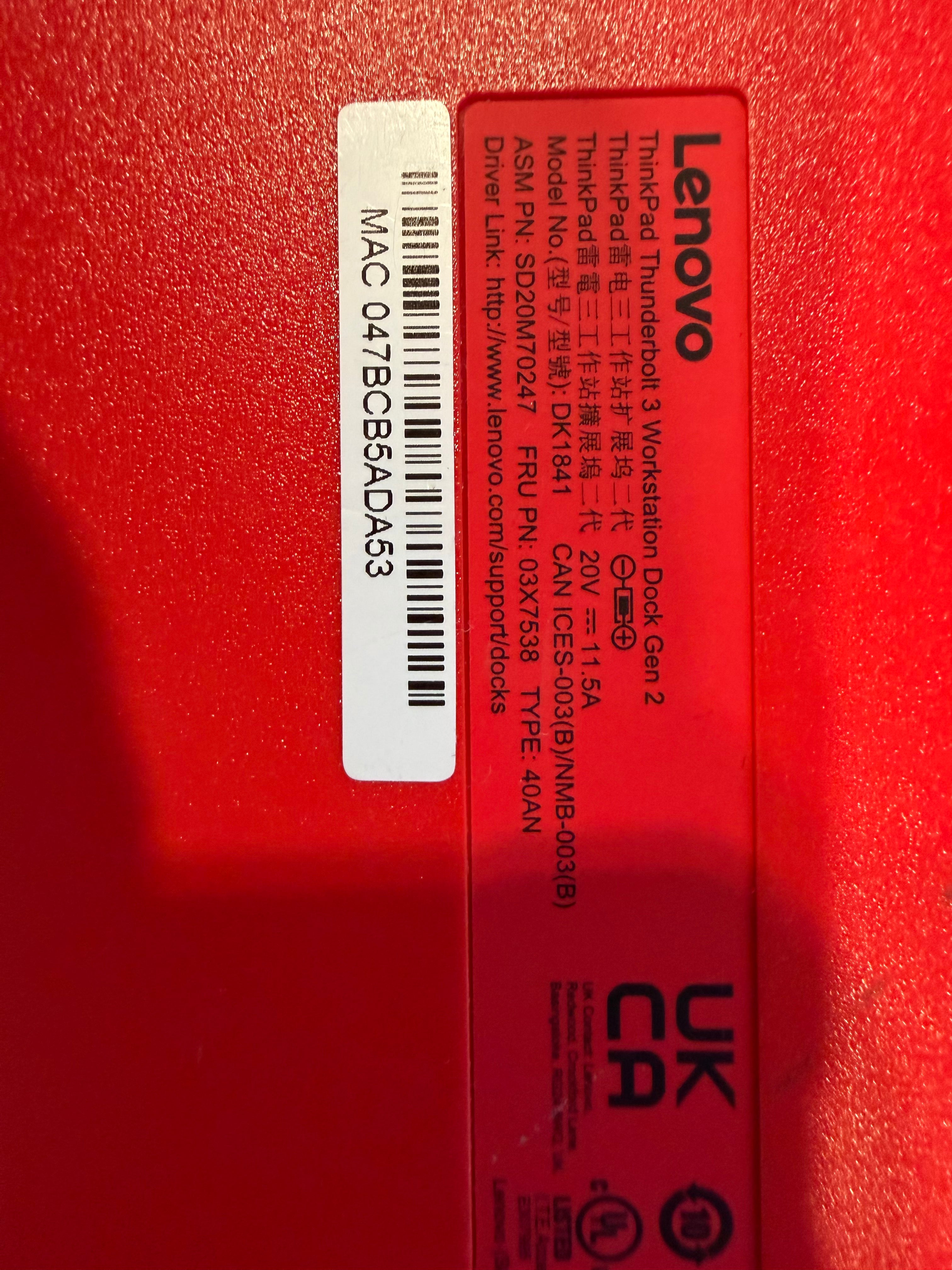 Four (4) Lenovo ThinkPad Thunderbolt 3 Workstation Dock Gen 2 (NO POWER CORD) Model No DK1841 - DOCKS ONLY - Turn On.