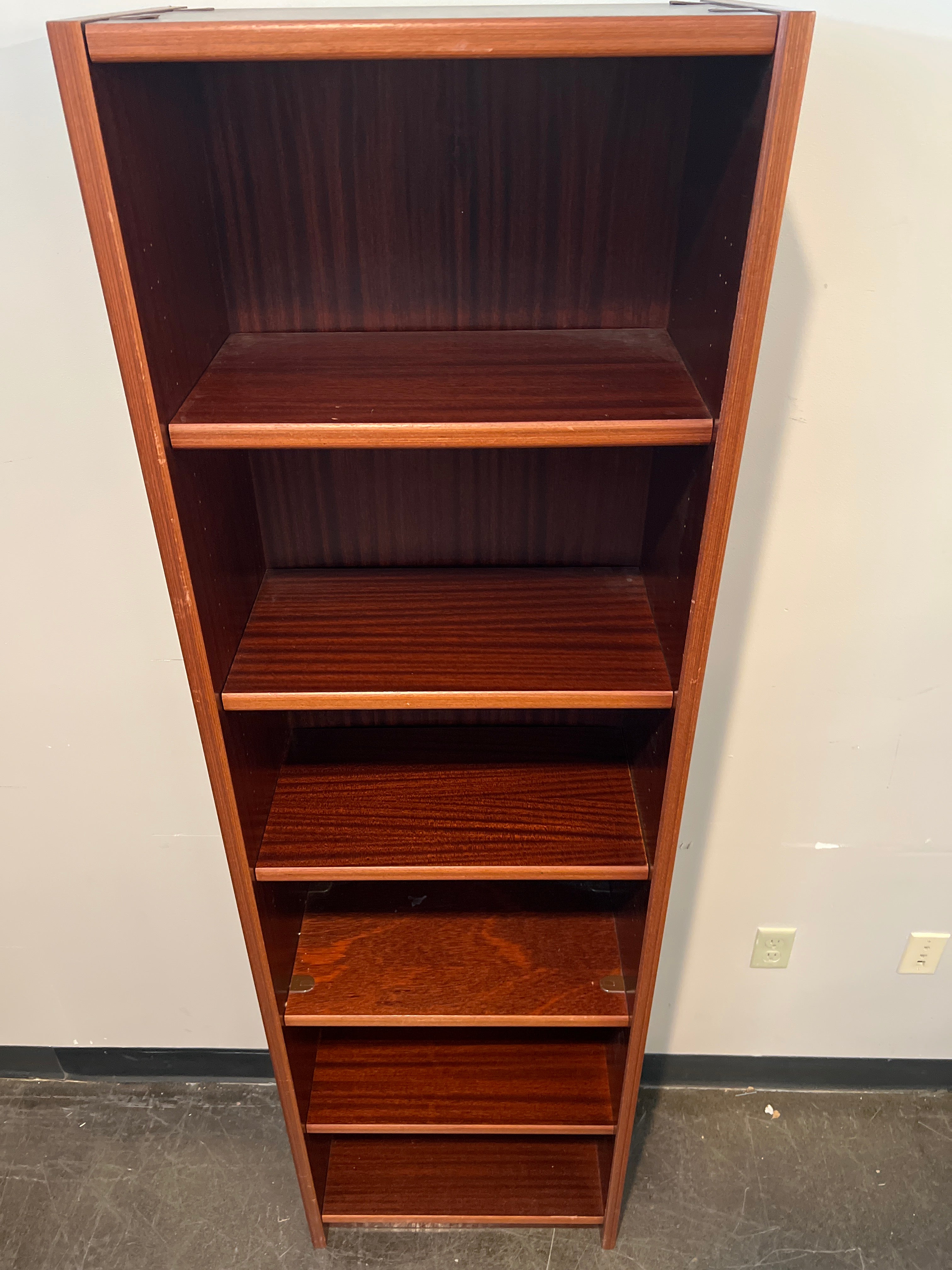 Rich-toned Wood Bookcase with Five Shelves