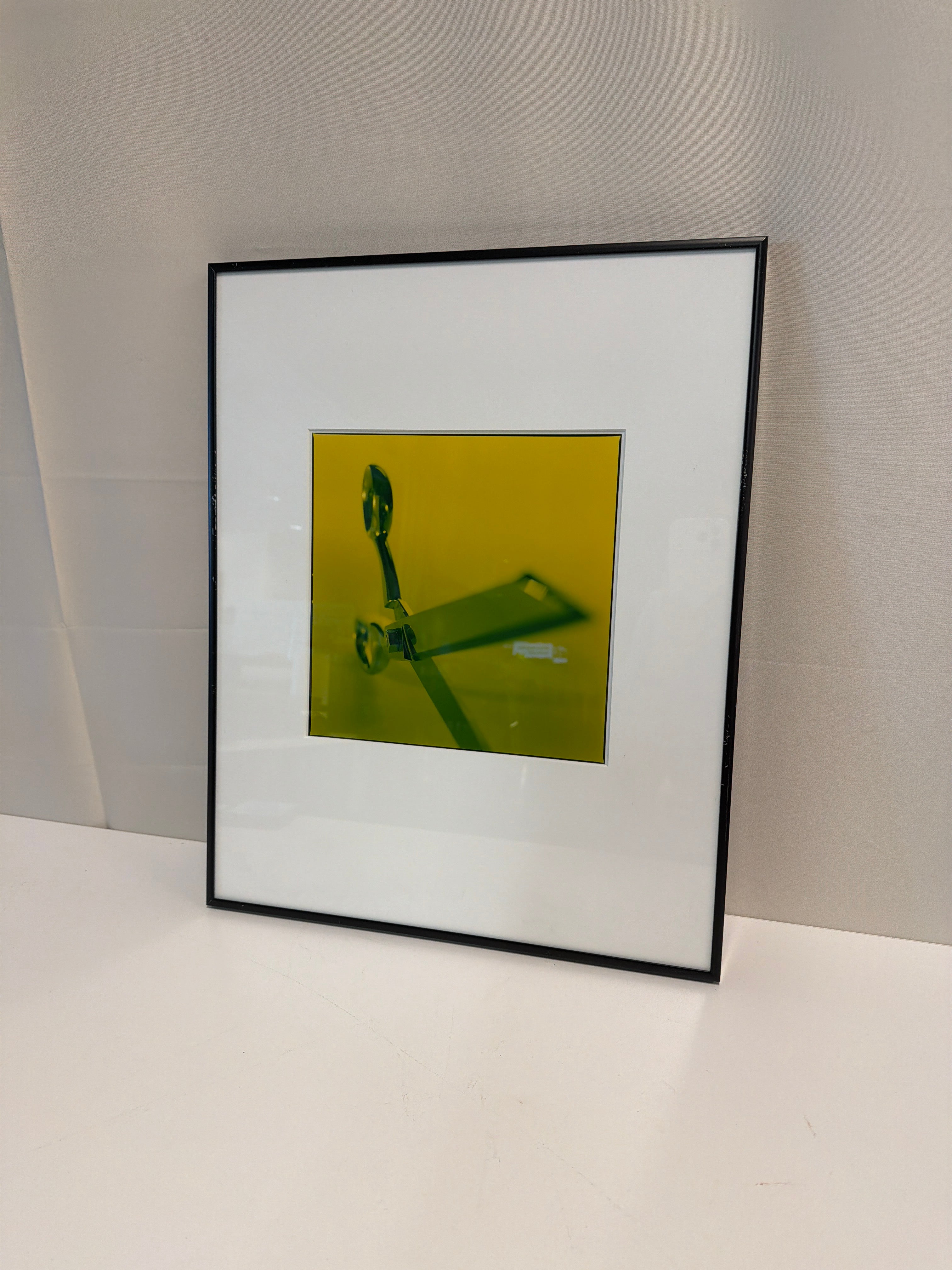 Modern Framed Metallic Object Monochromatic Art Print