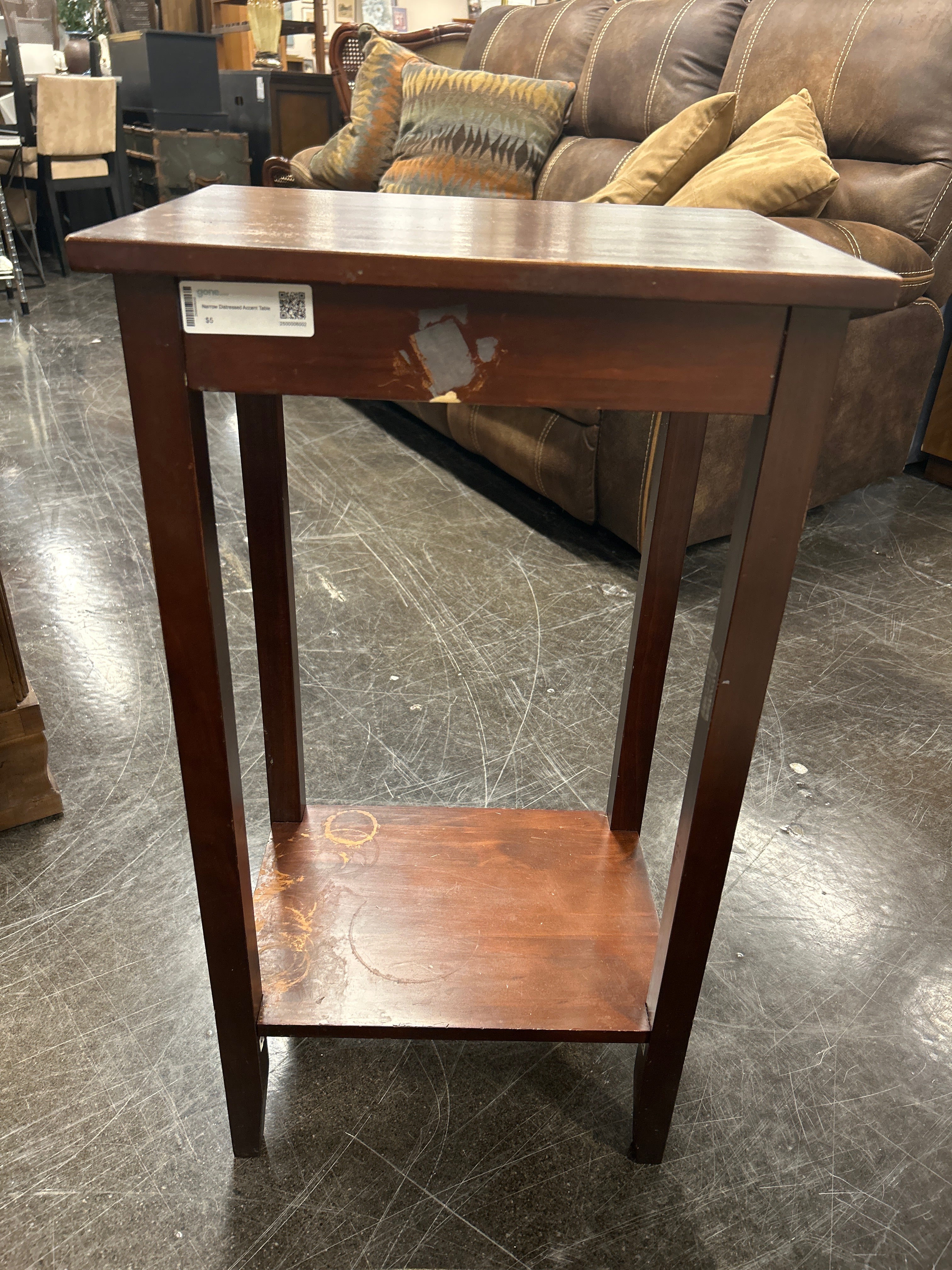 Narrow Distressed Accent Table